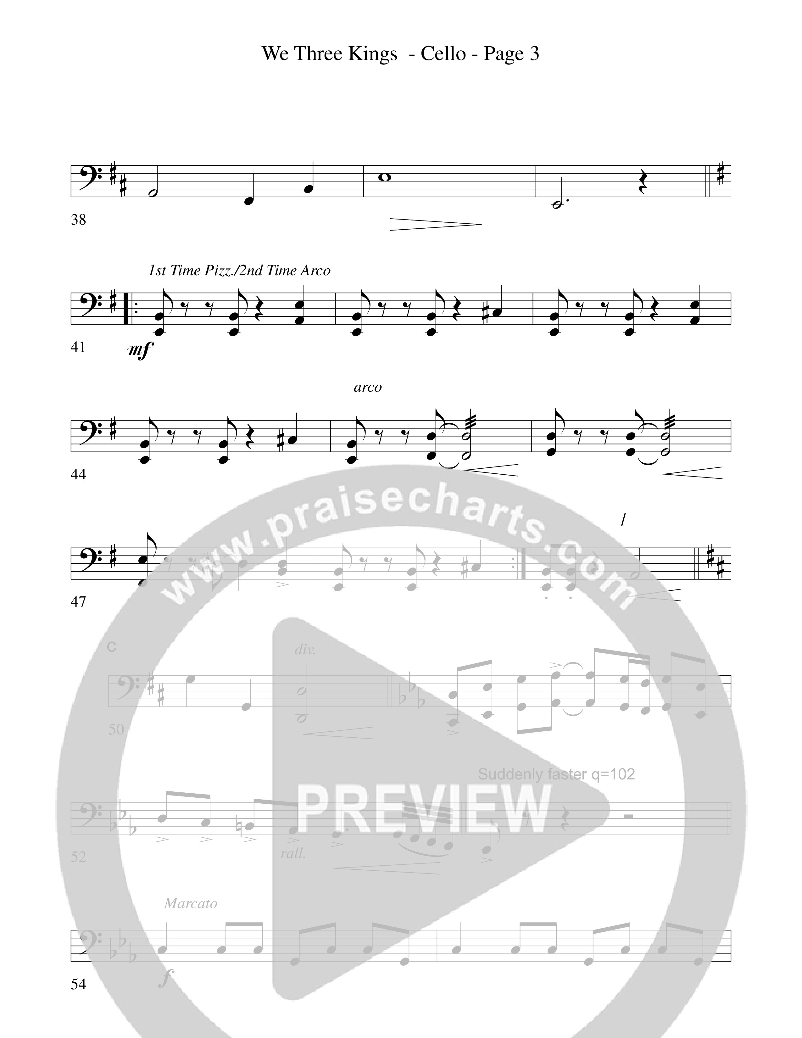 We Three Kings Cello (Word Music Choral / Arr. David Hamilton)