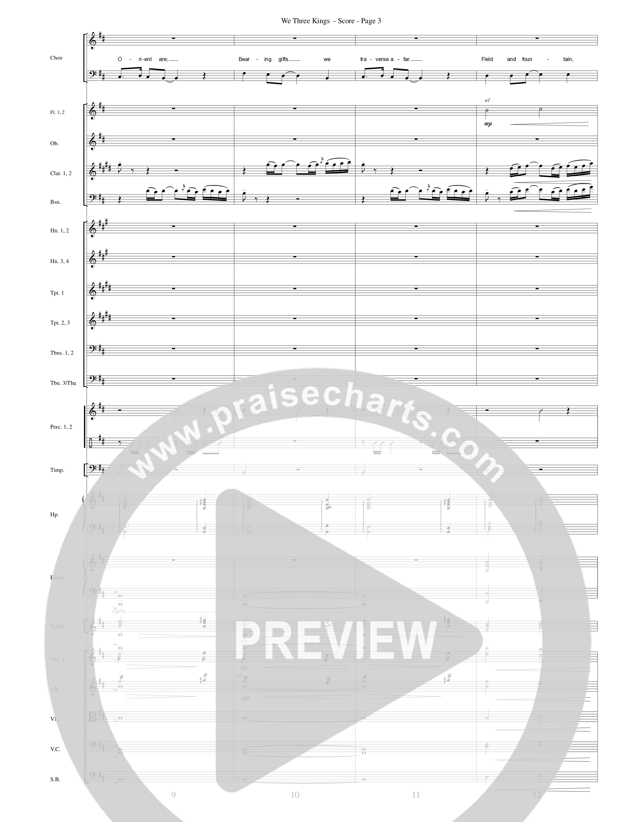 We Three Kings Orchestration (Word Music Choral / Arr. David Hamilton)