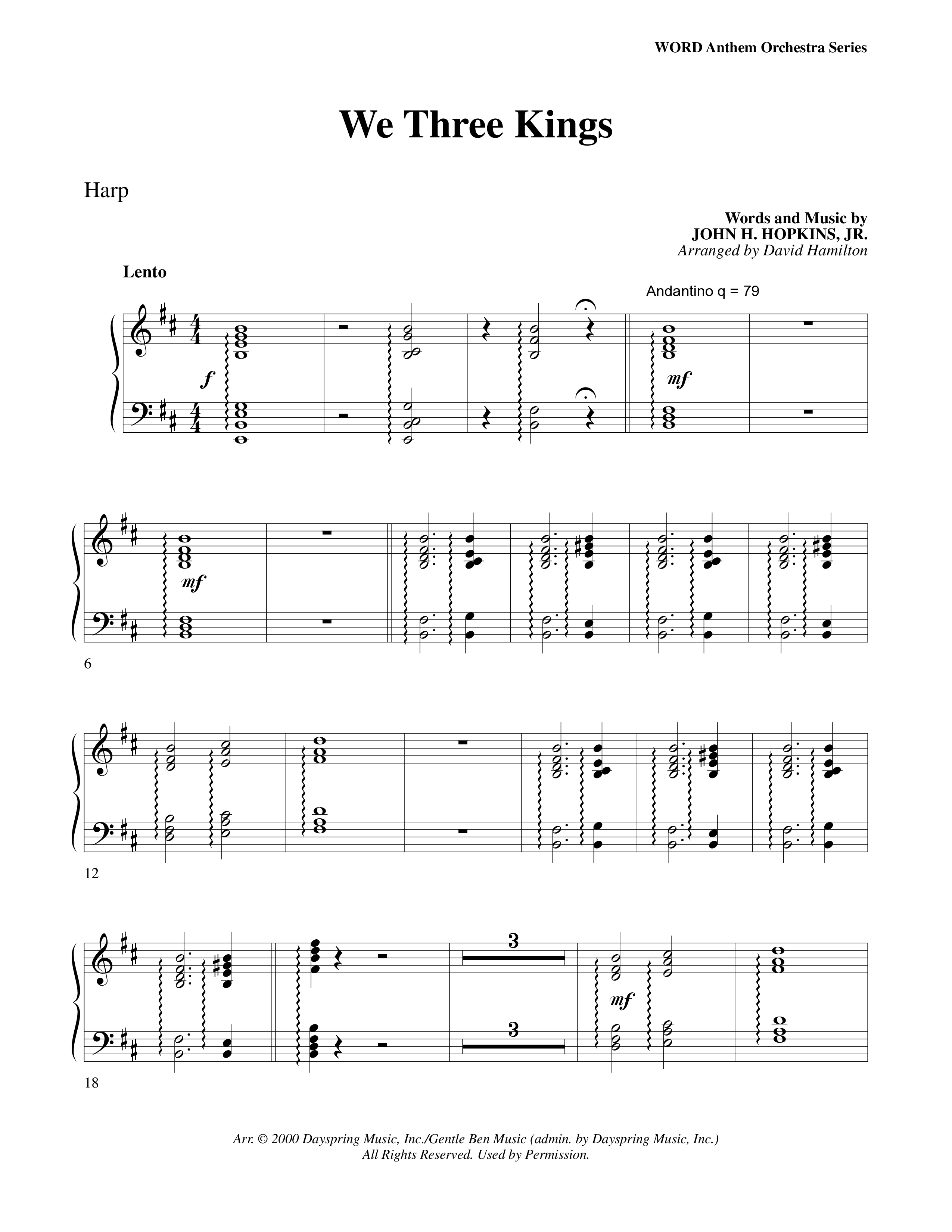 We Three Kings Harp (Word Music Choral / Arr. David Hamilton)