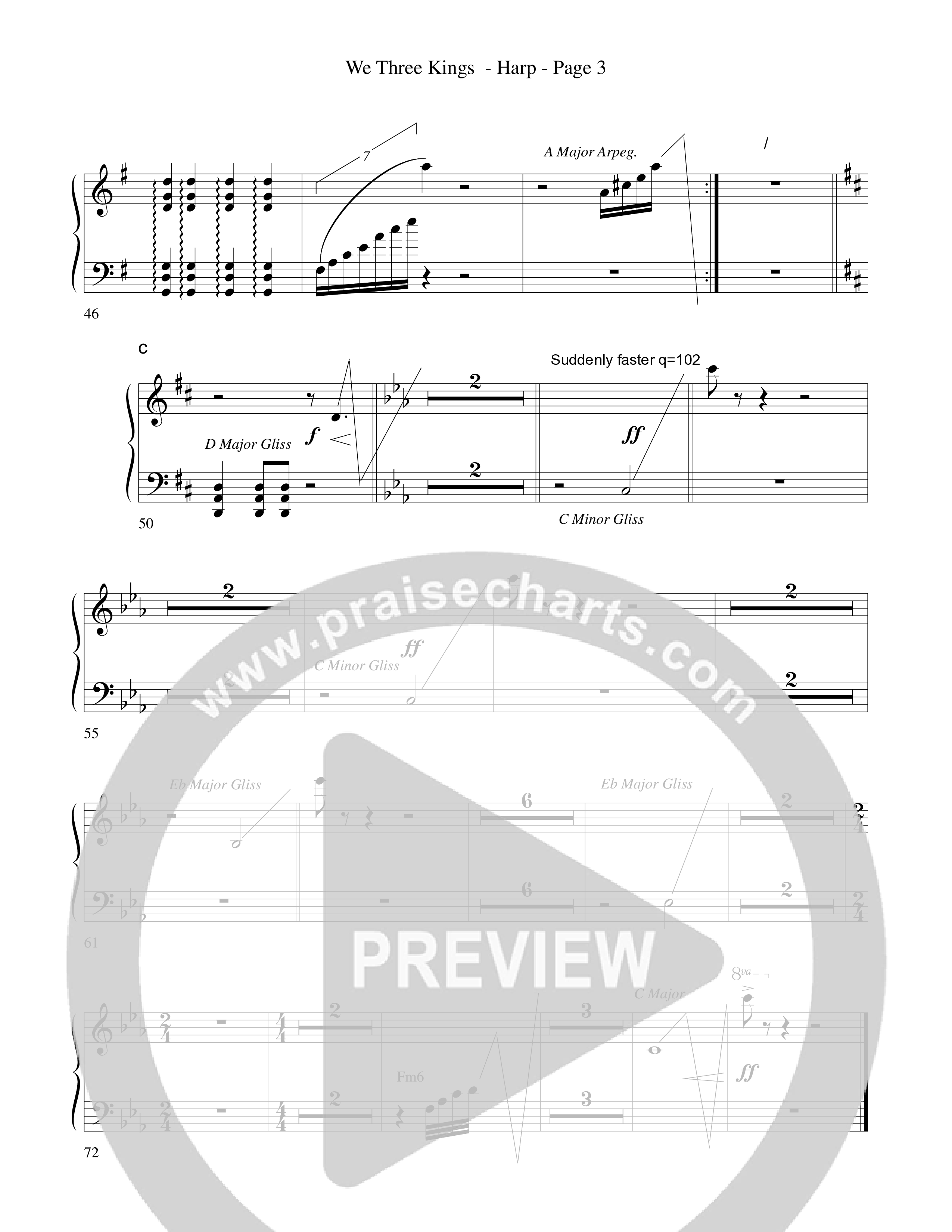 We Three Kings Harp (Word Music Choral / Arr. David Hamilton)