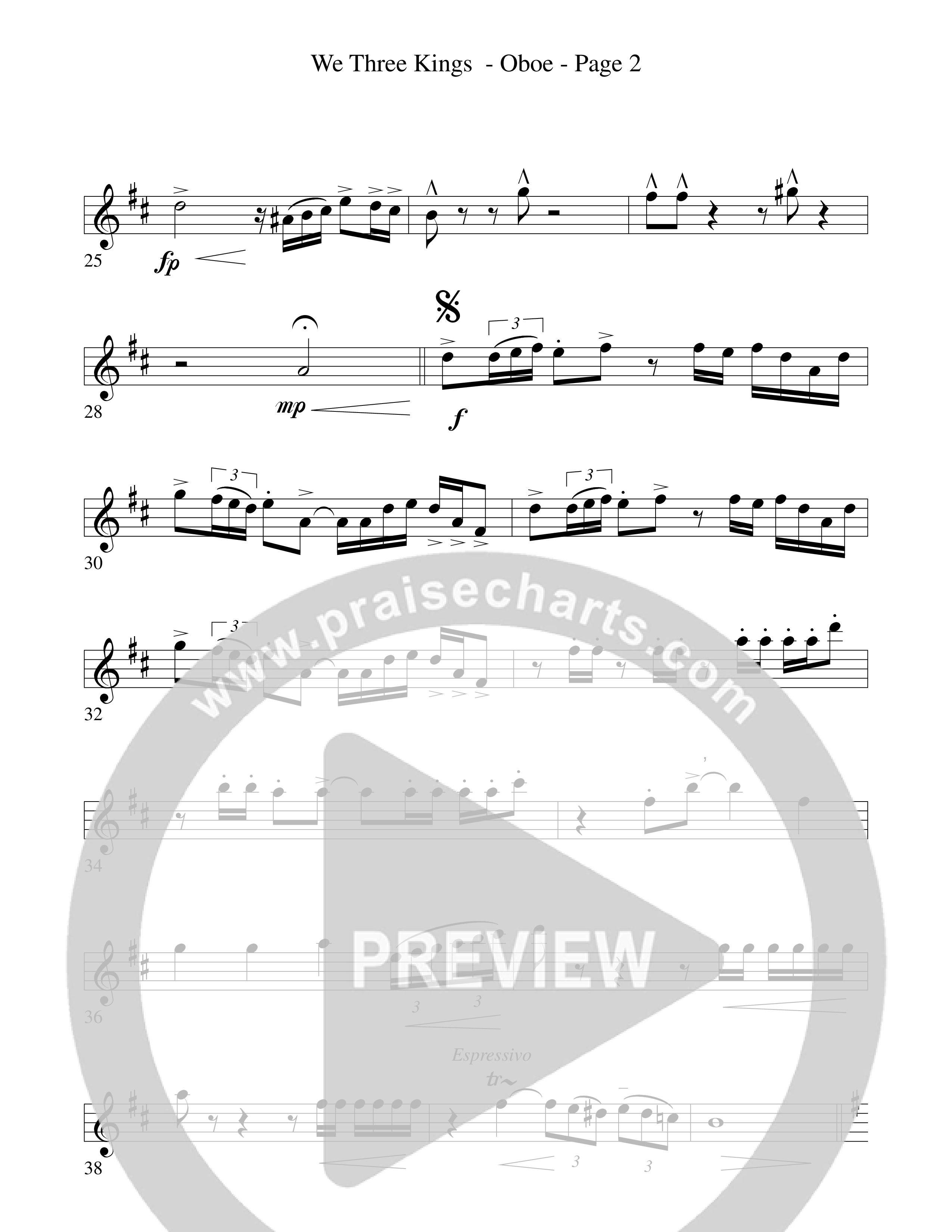 We Three Kings Oboe (Word Music Choral / Arr. David Hamilton)