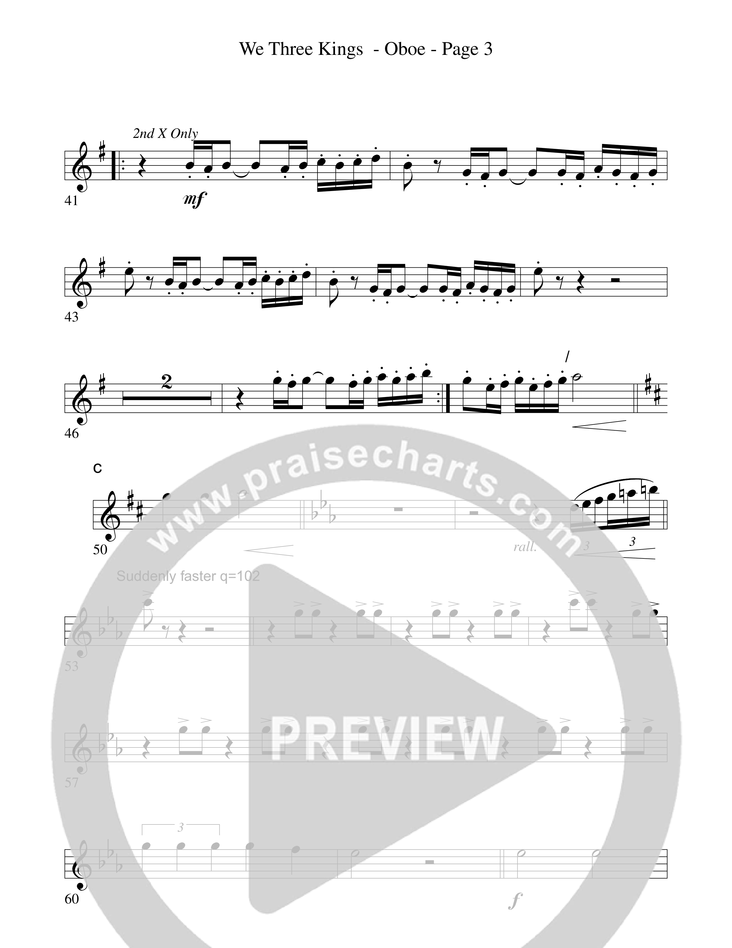 We Three Kings Oboe (Word Music Choral / Arr. David Hamilton)