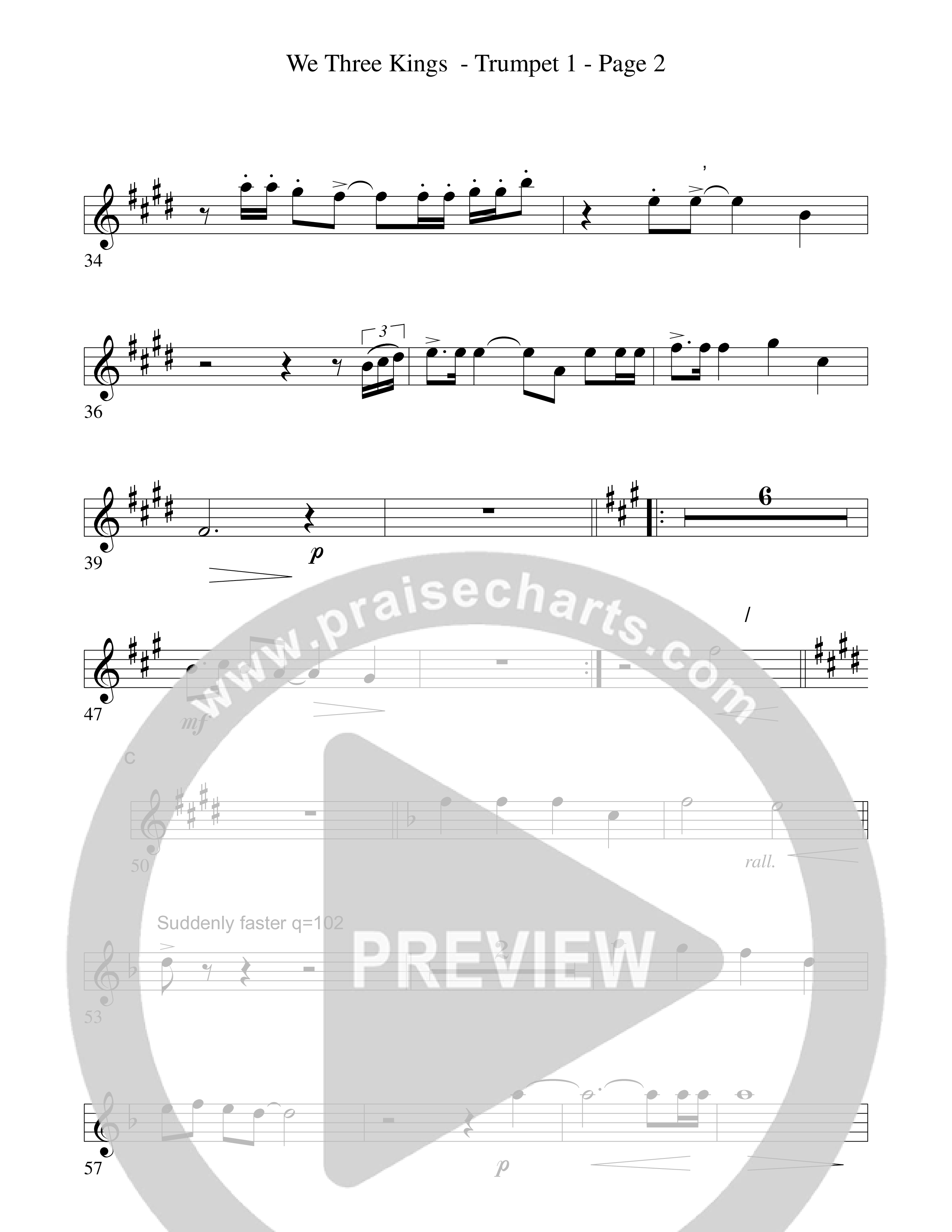 We Three Kings Trumpet 1 (Word Music Choral / Arr. David Hamilton)