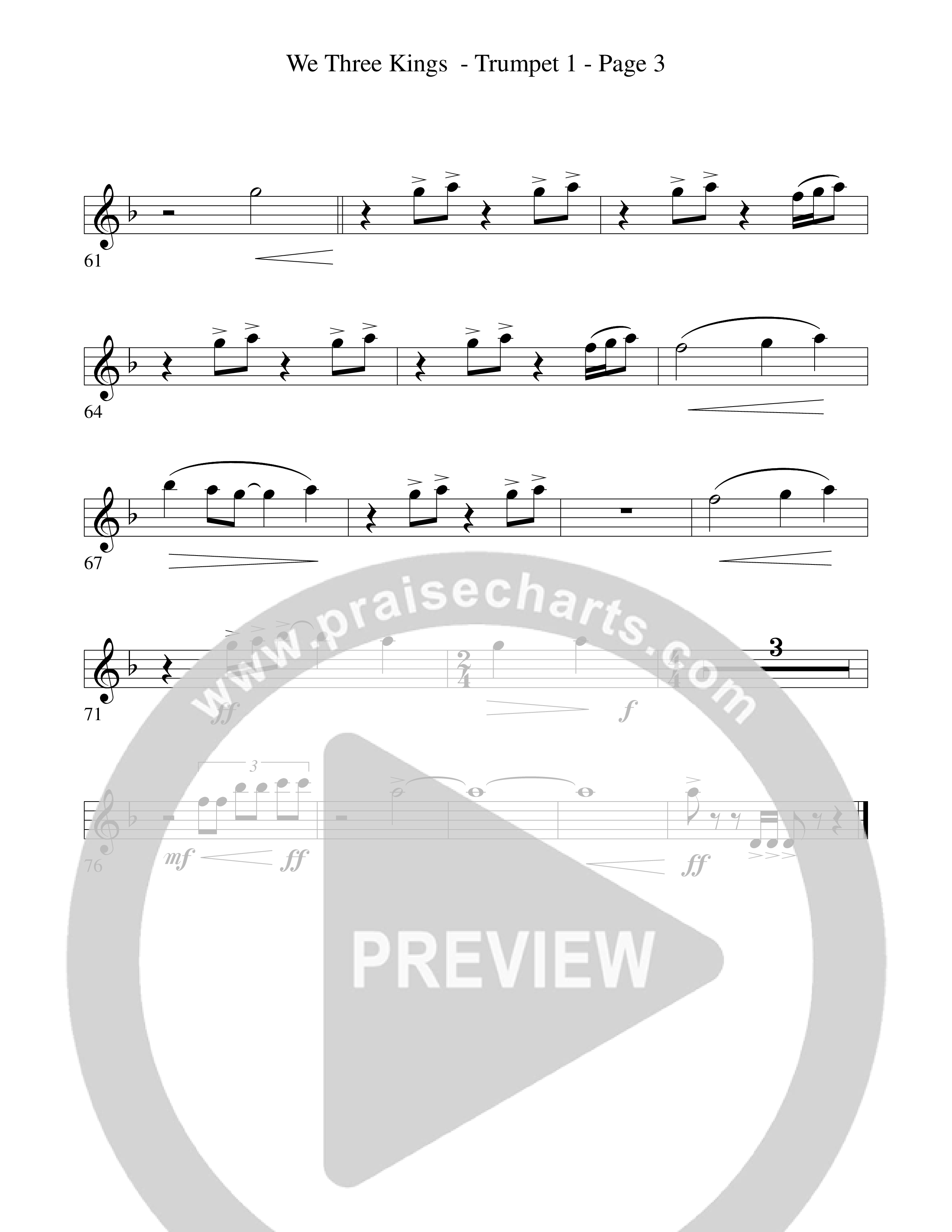We Three Kings Trumpet 1 (Word Music Choral / Arr. David Hamilton)