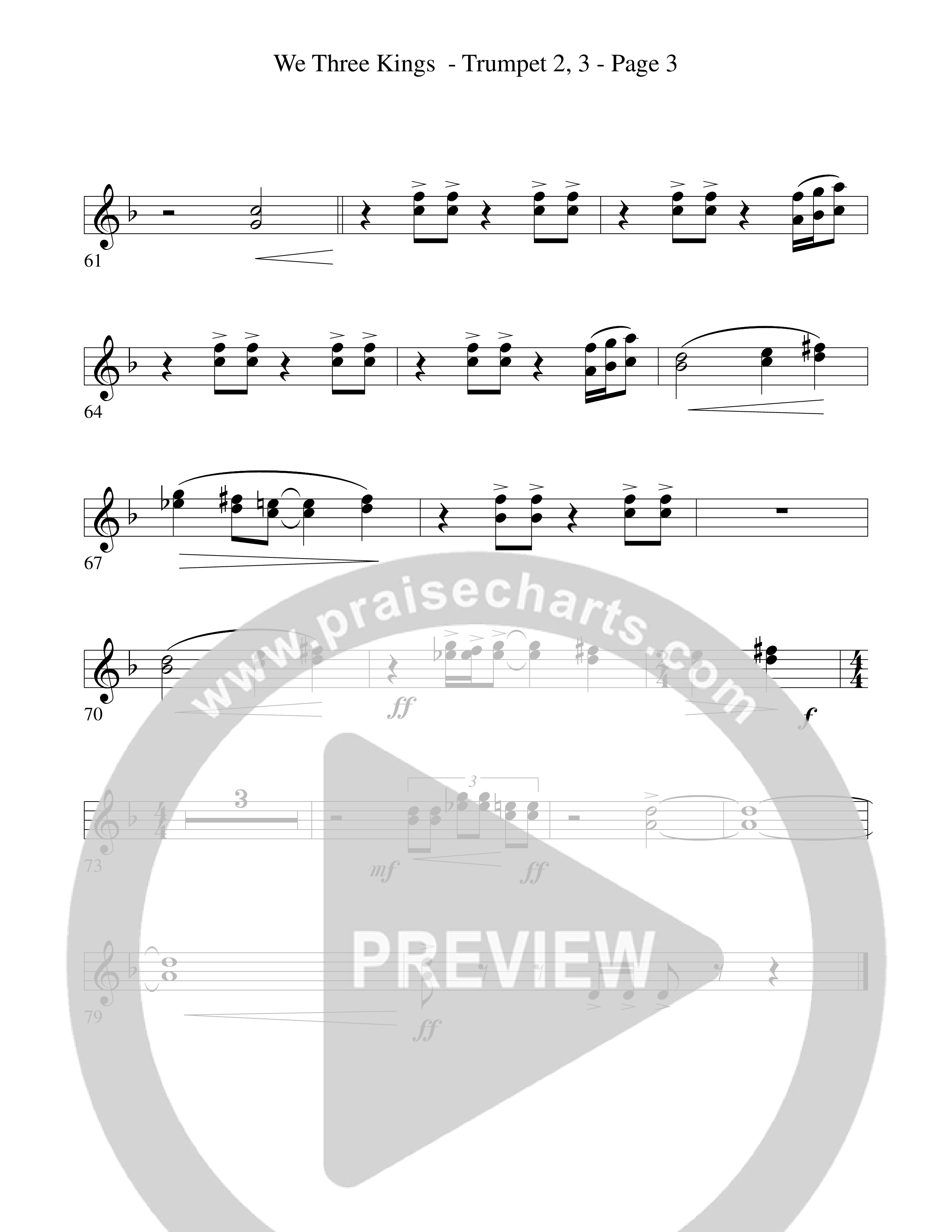 We Three Kings Trumpet 2/3 (Word Music Choral / Arr. David Hamilton)