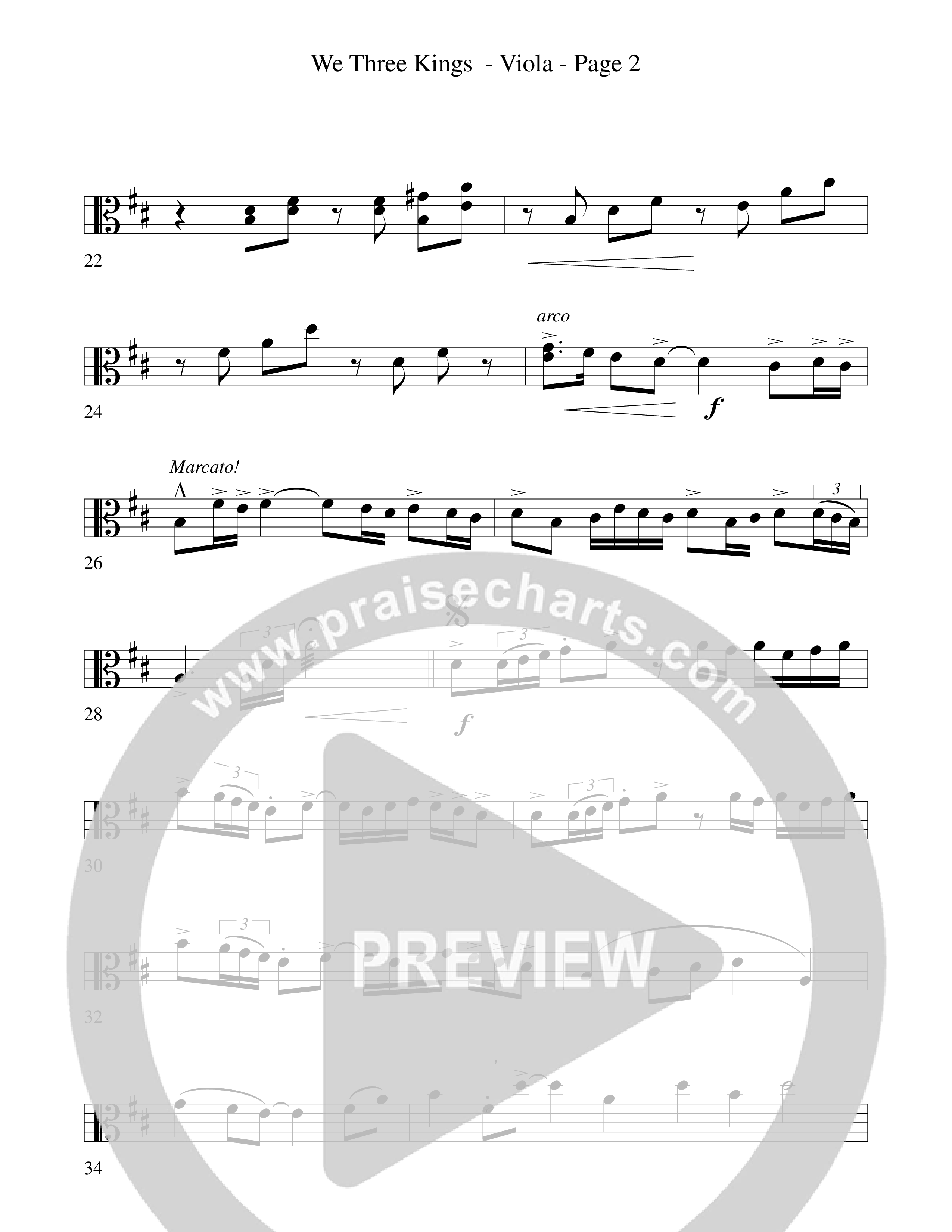 We Three Kings Viola (Word Music Choral / Arr. David Hamilton)