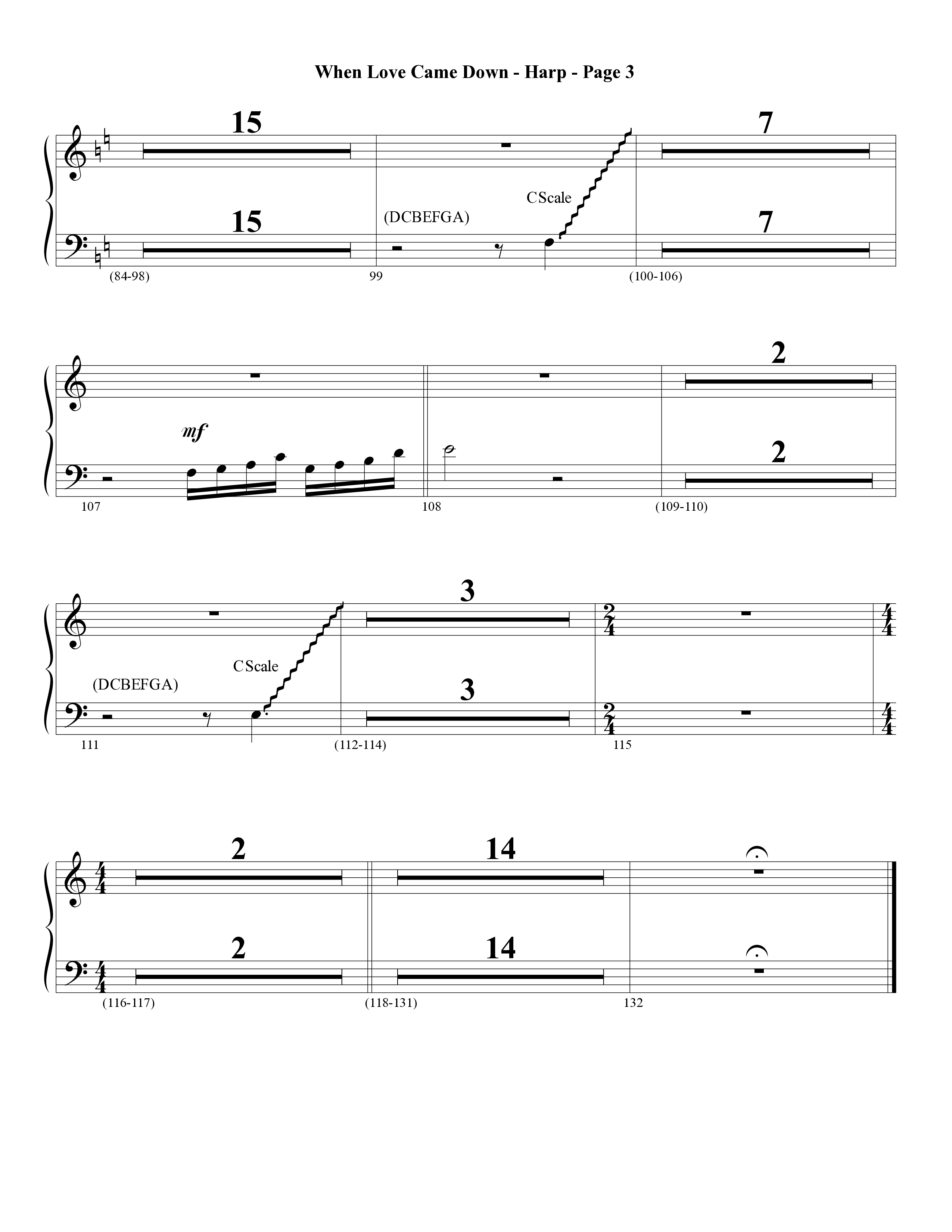 When Love Came Down (Choral Anthem SATB) Harp (Word Music Choral / Arr. Lari Goss)