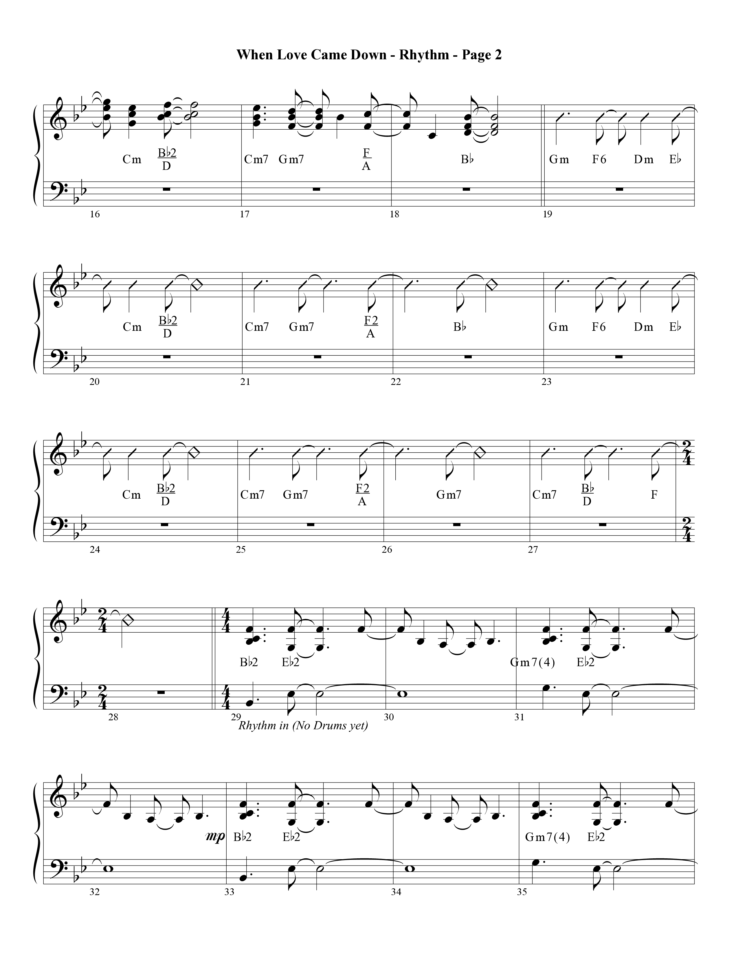 When Love Came Down (Choral Anthem SATB) Rhythm Chart (Word Music Choral / Arr. Lari Goss)