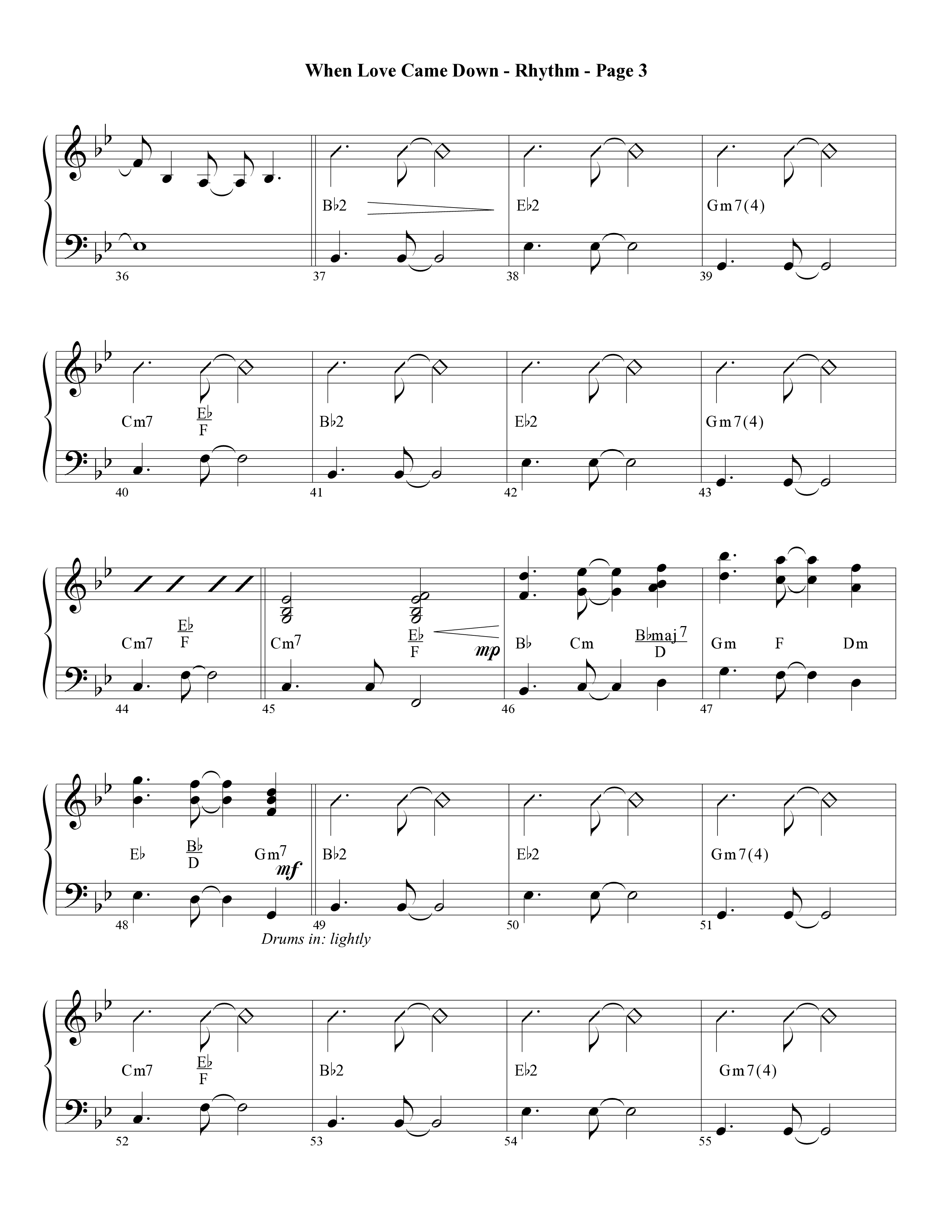 When Love Came Down (Choral Anthem SATB) Rhythm Chart (Word Music Choral / Arr. Lari Goss)
