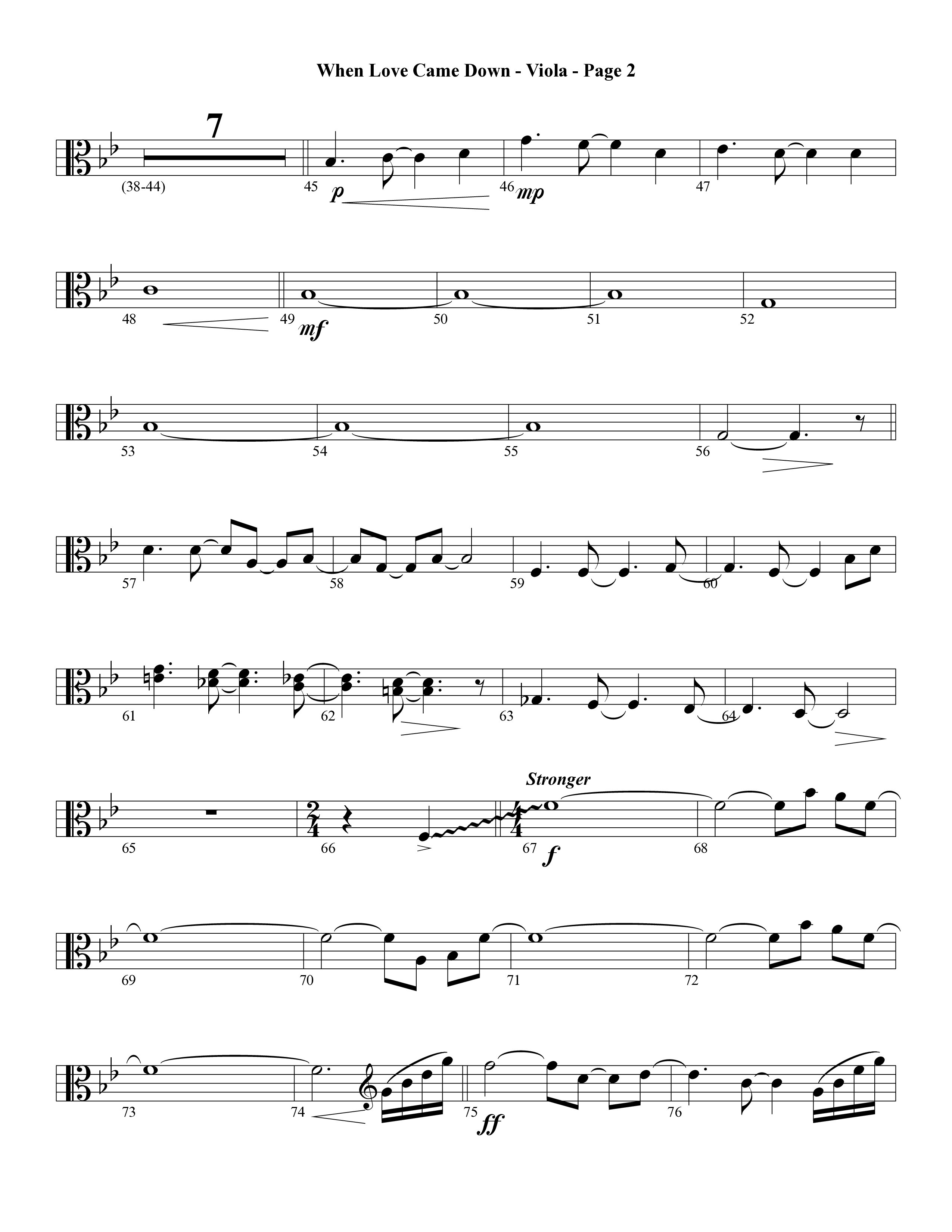 When Love Came Down (Choral Anthem SATB) Viola (Word Music Choral / Arr. Lari Goss)