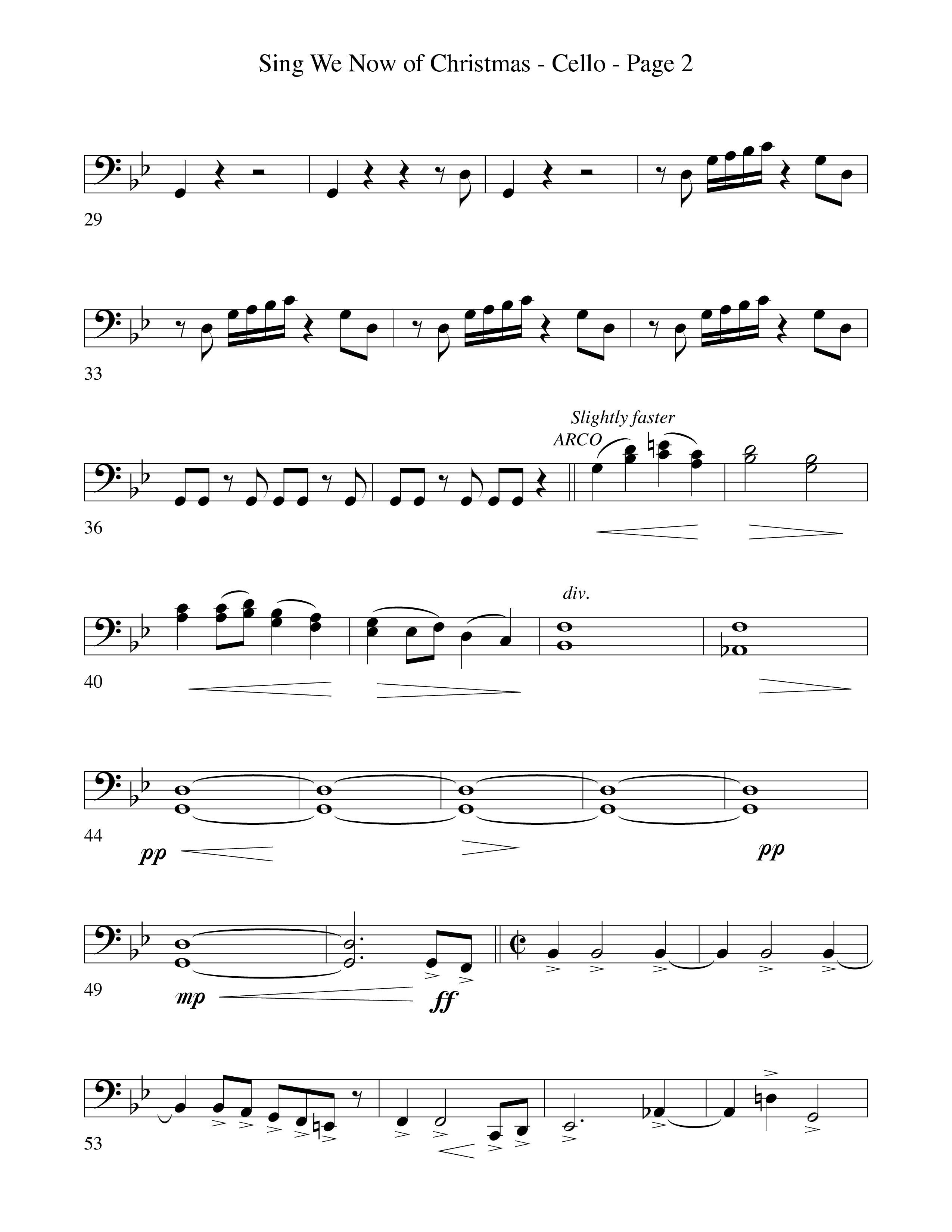 Sing We Now Of Christmas (Instrumental) Cello (Word Music Choral / Arr. David Hamilton)
