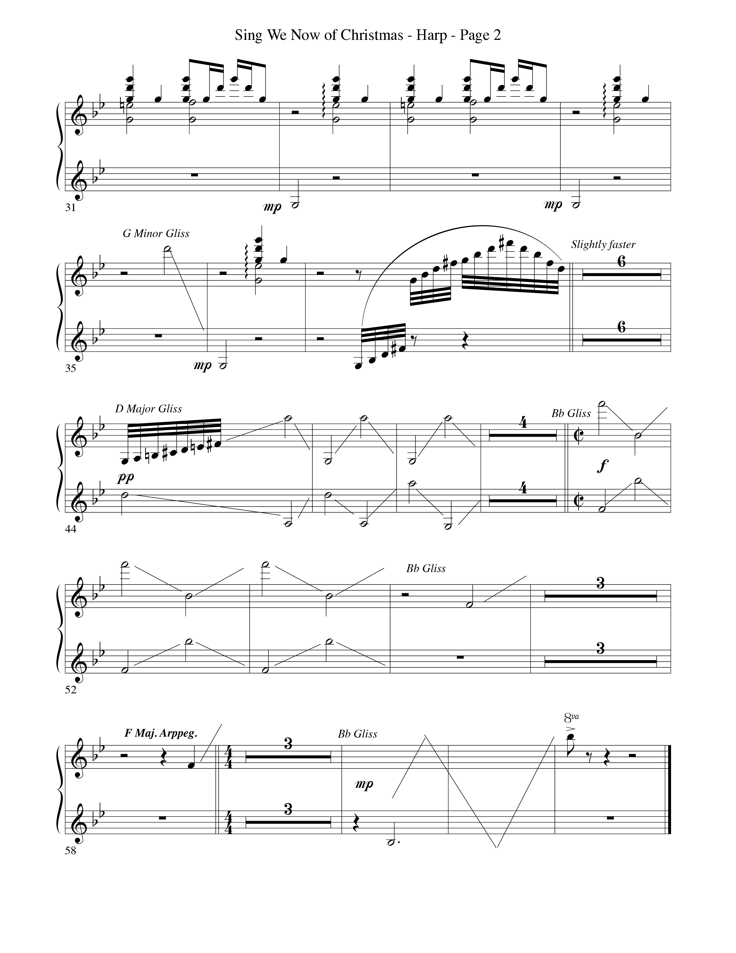 Sing We Now Of Christmas (Instrumental) Harp (Word Music Choral / Arr. David Hamilton)