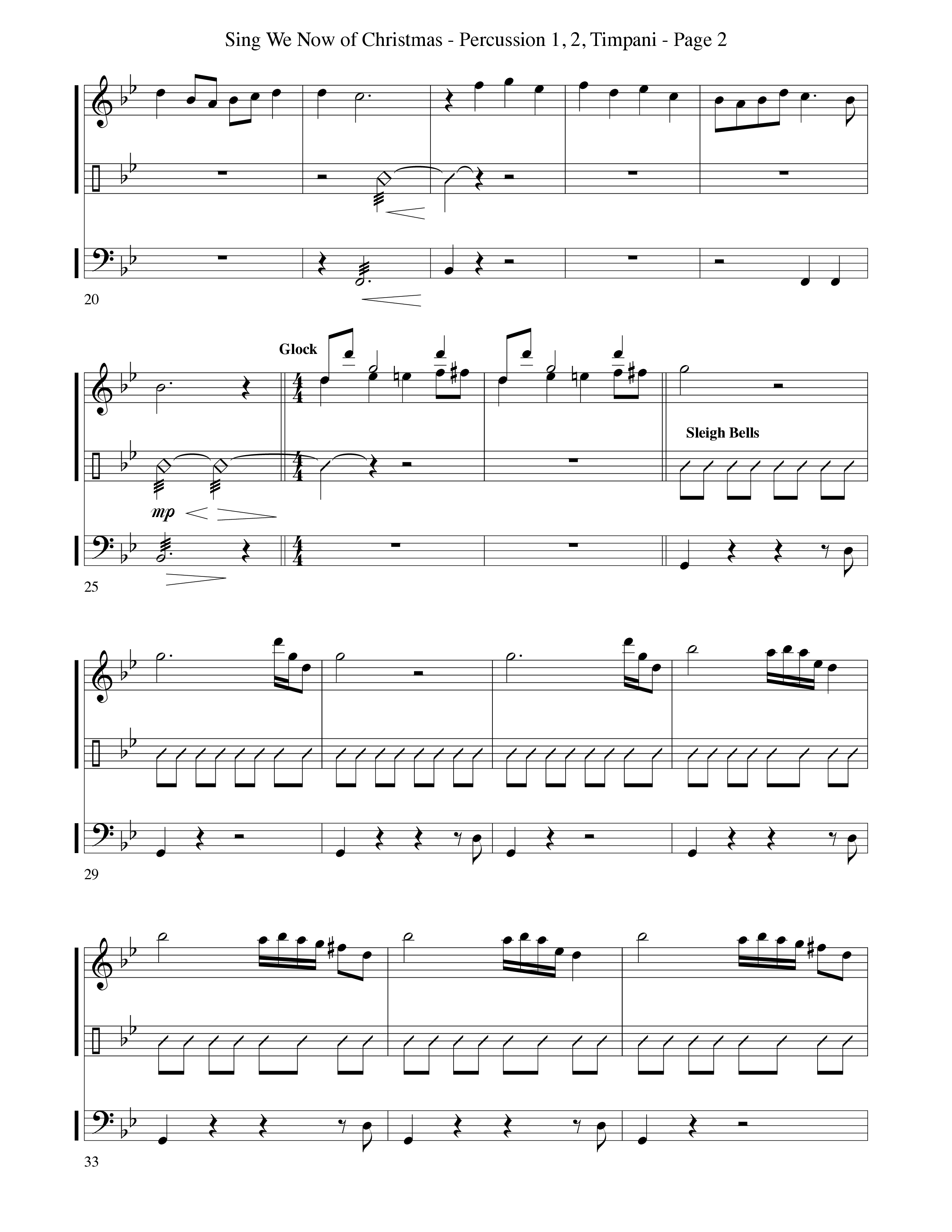 Sing We Now Of Christmas (Instrumental) Percussion (Word Music Choral / Arr. David Hamilton)