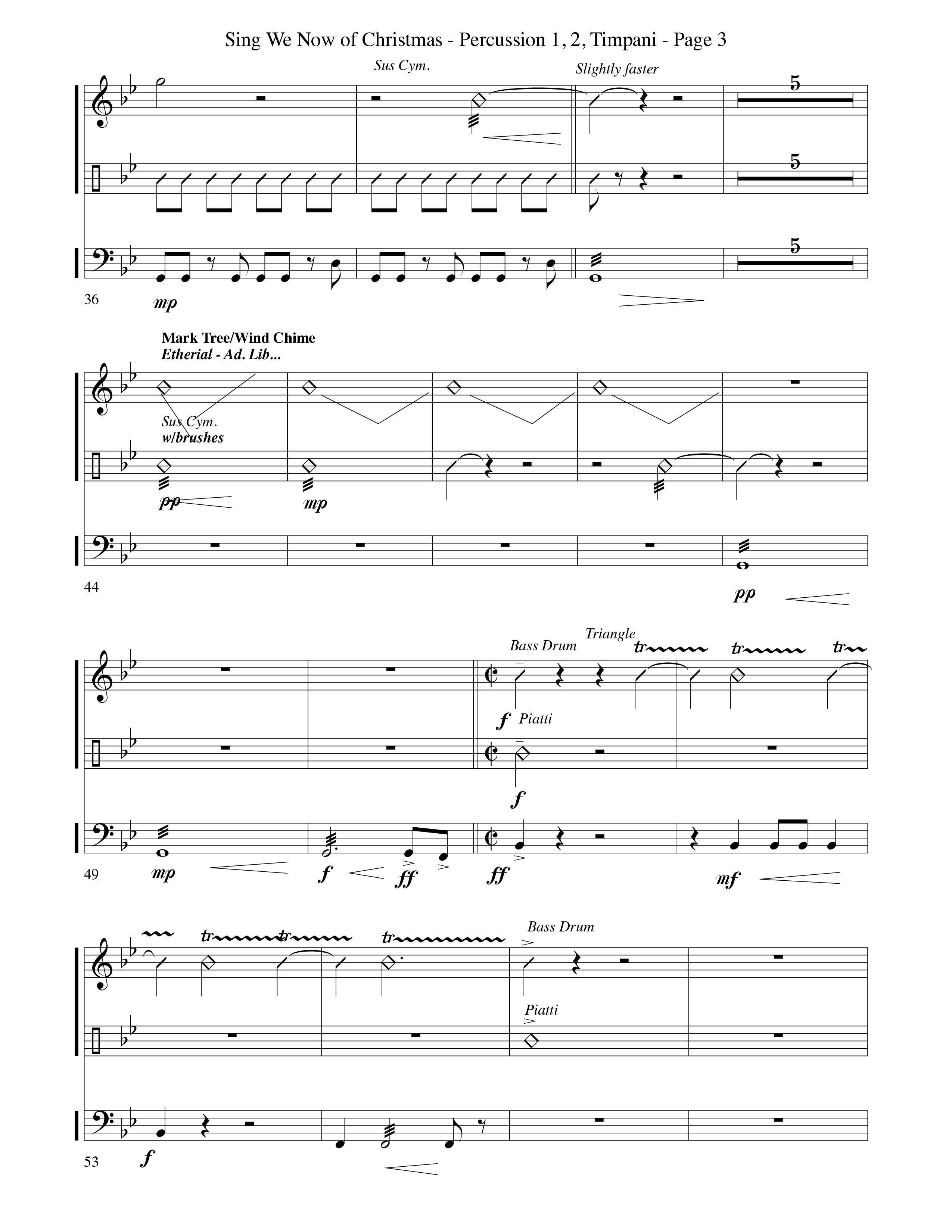 Sing We Now Of Christmas (Instrumental) Percussion (Word Music Choral / Arr. David Hamilton)