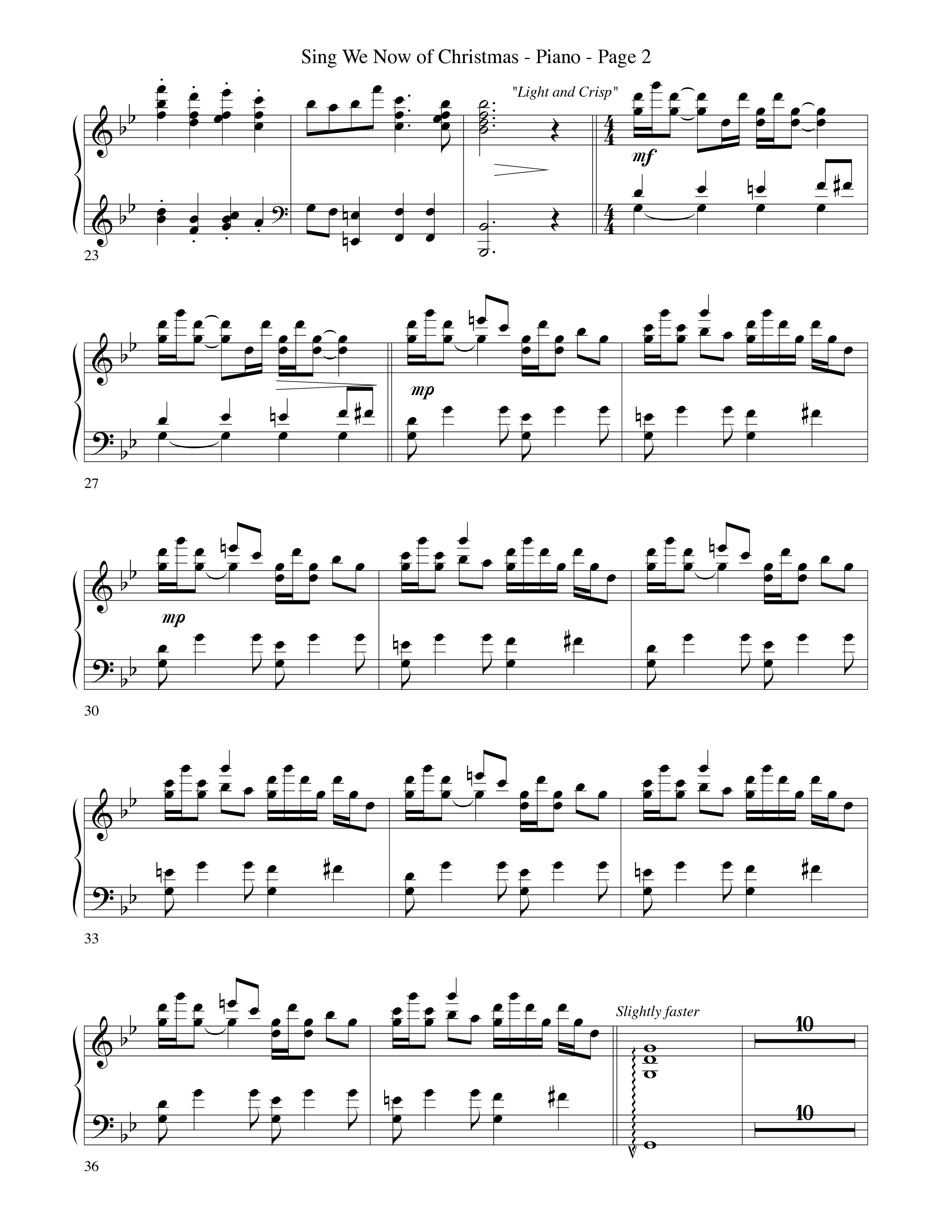 Sing We Now Of Christmas (Instrumental) Piano Sheet (Word Music Choral / Arr. David Hamilton)