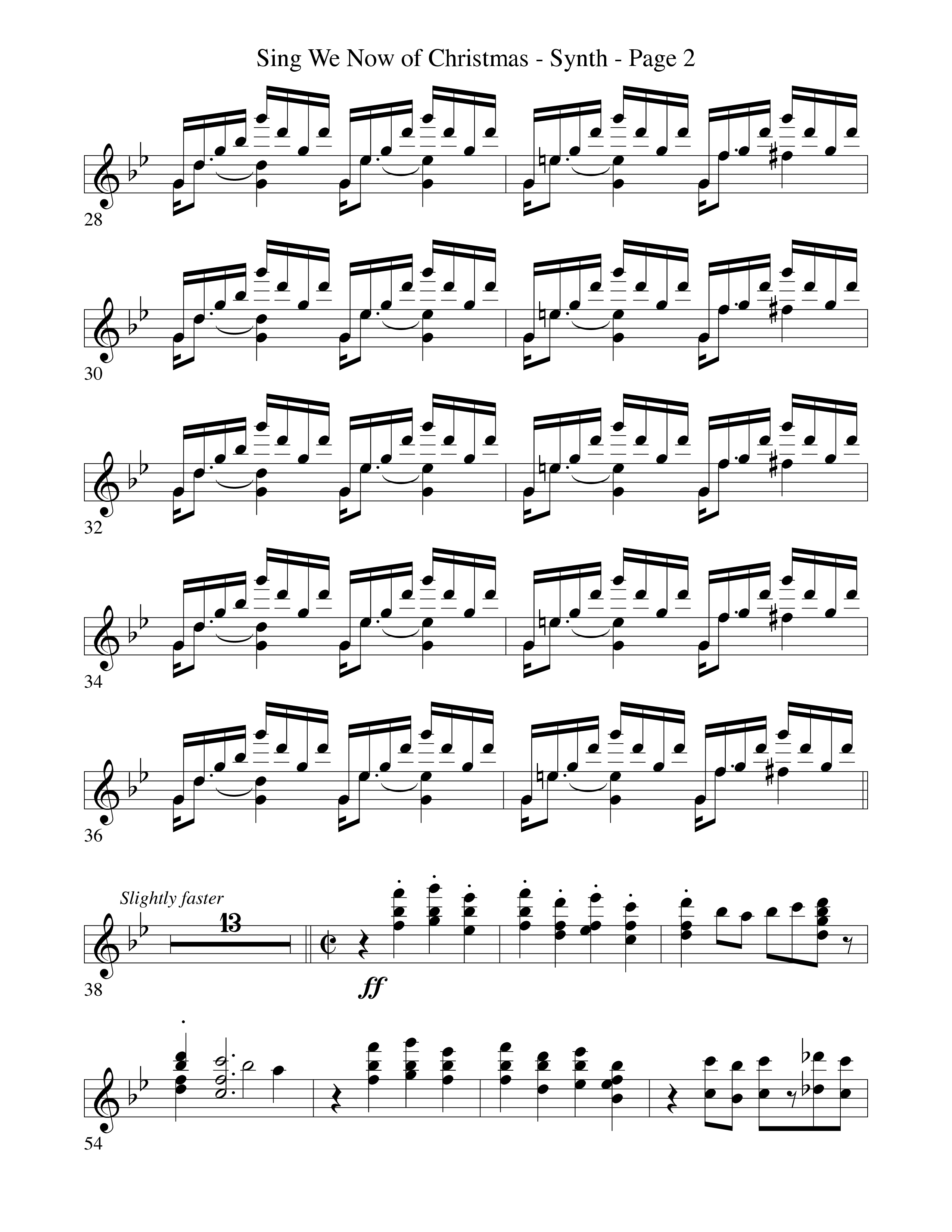 Sing We Now Of Christmas (Instrumental) Synth (Word Music Choral / Arr. David Hamilton)