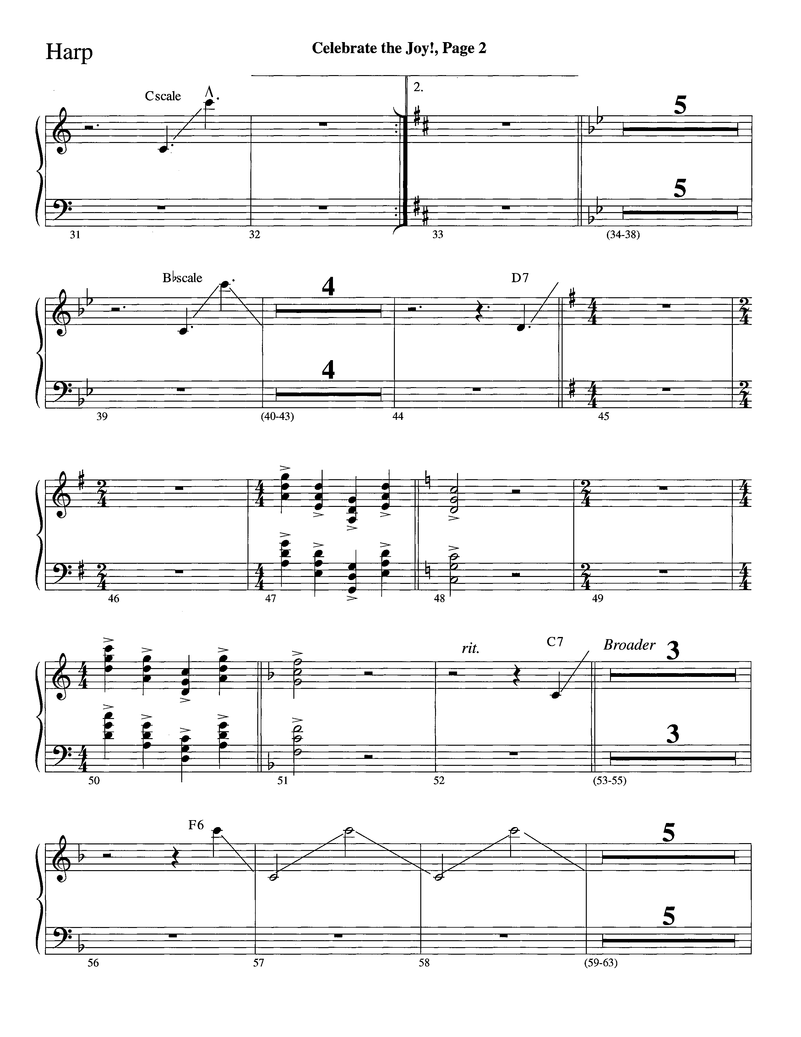 Celebrate The Joy (Instrumental) Harp (Word Music Choral / Arr. David Clydesdale)