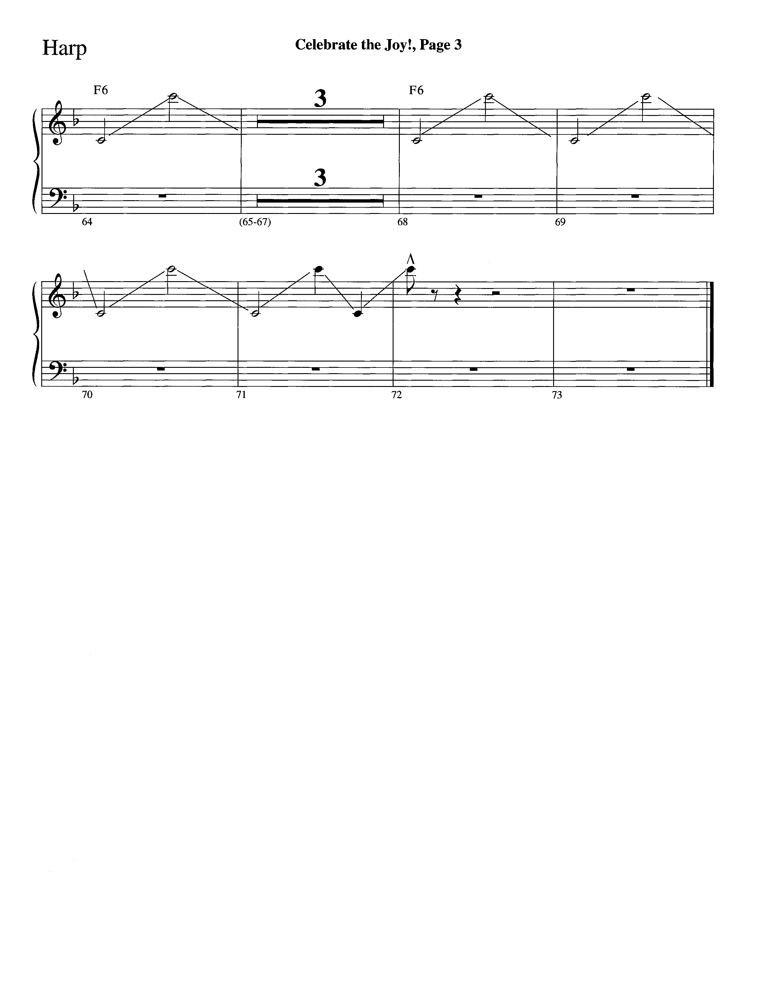 Celebrate The Joy (Instrumental) Harp (Word Music Choral / Arr. David Clydesdale)