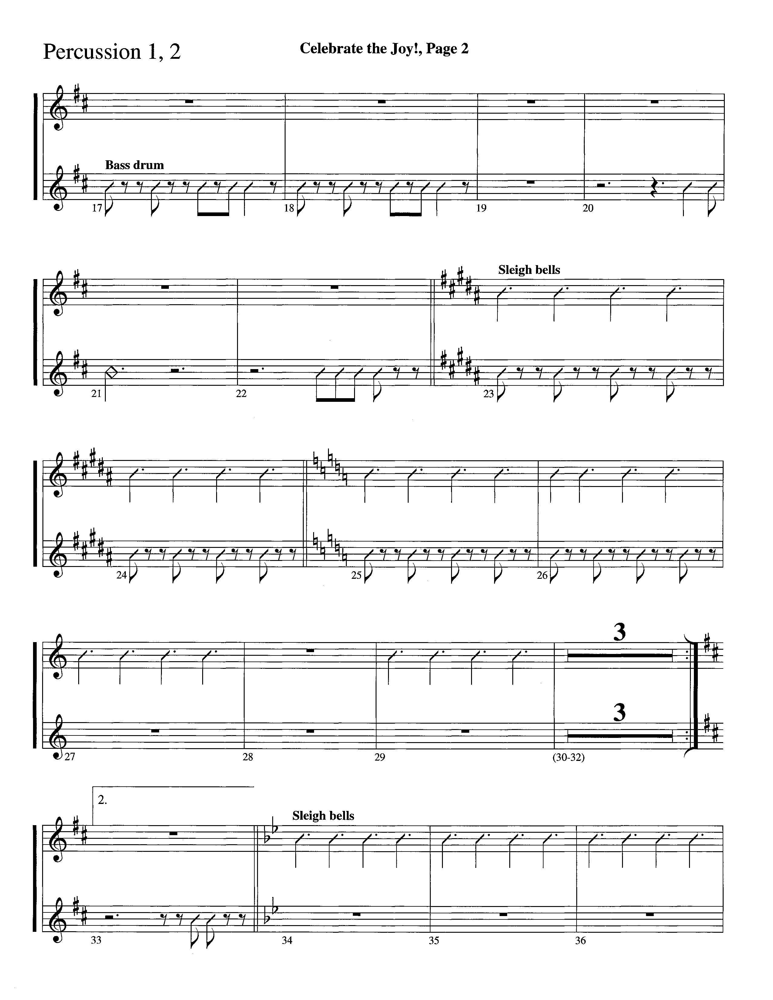 Celebrate The Joy (Instrumental) Percussion (Word Music Choral / Arr. David Clydesdale)