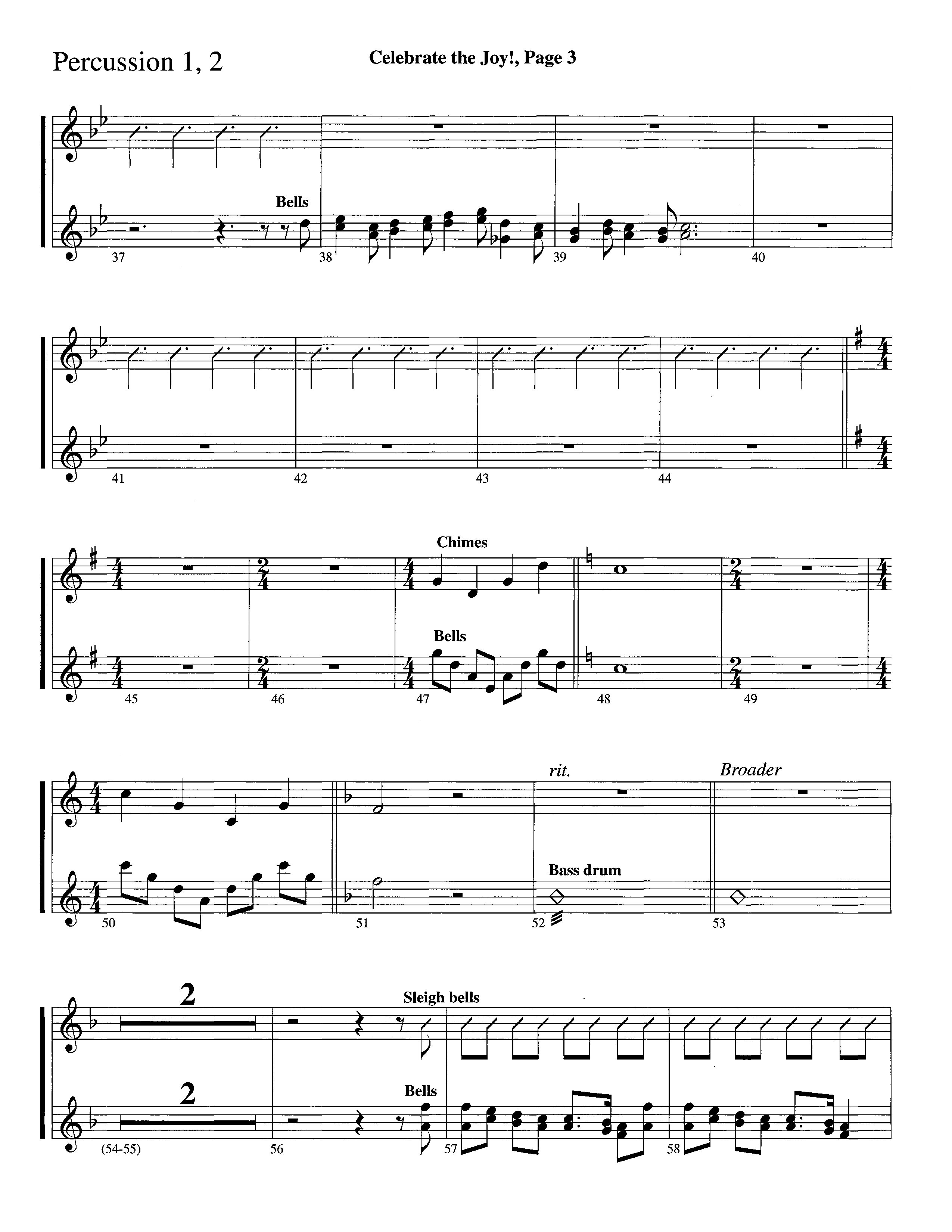 Celebrate The Joy (Instrumental) Percussion (Word Music Choral / Arr. David Clydesdale)