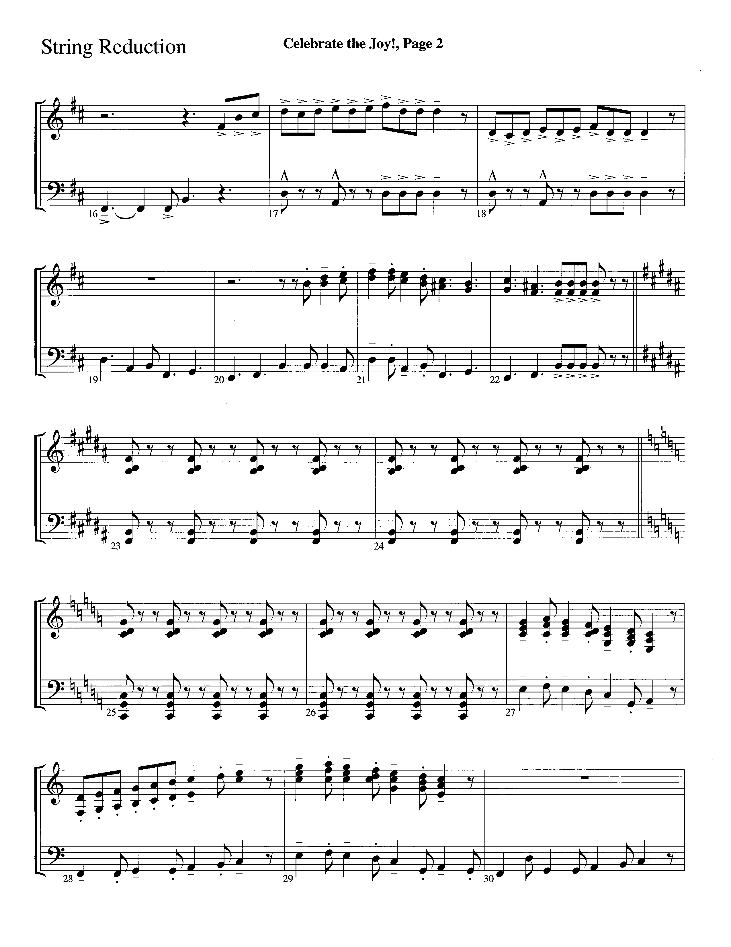 Celebrate The Joy (Instrumental) String Reduction (Word Music Choral / Arr. David Clydesdale)
