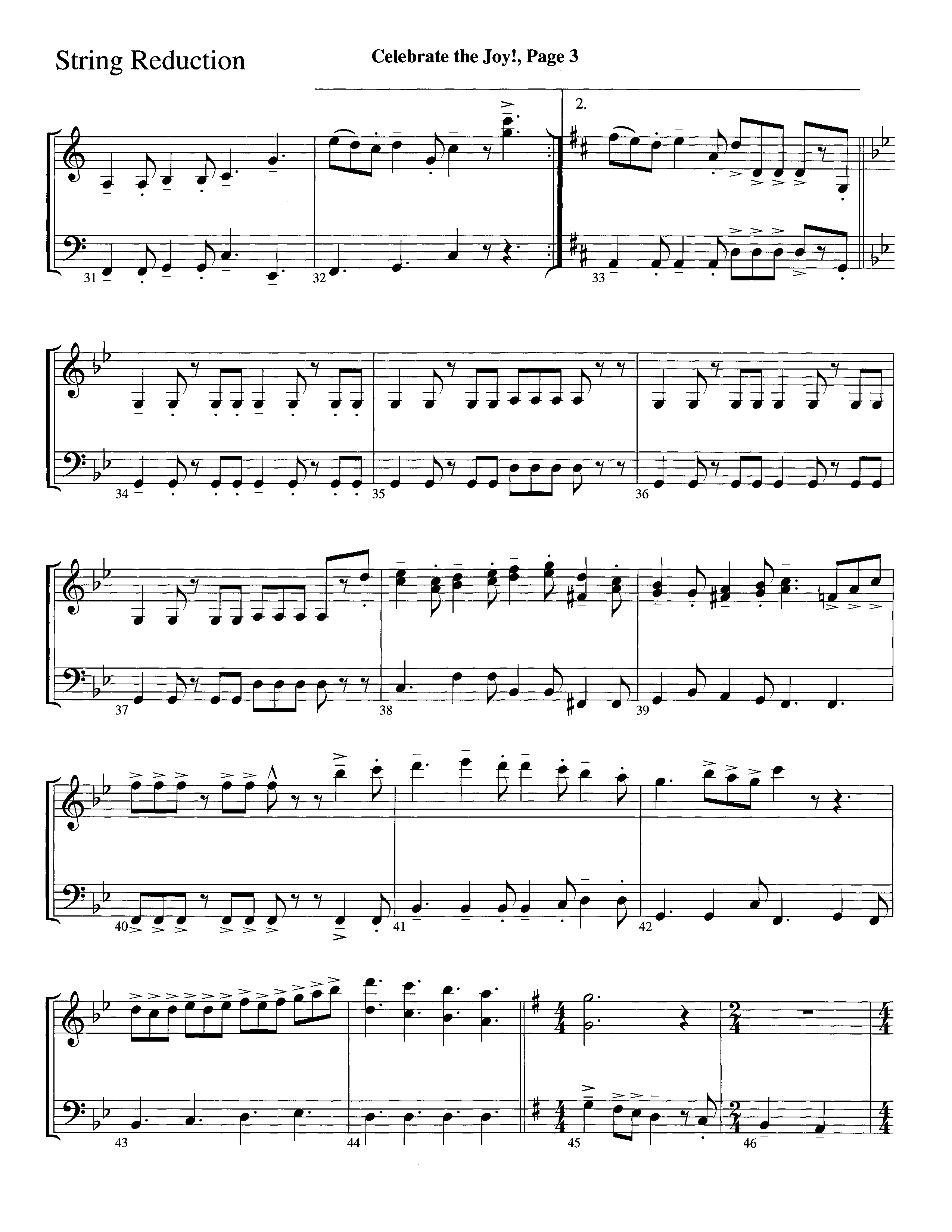 Celebrate The Joy (Instrumental) String Reduction (Word Music Choral / Arr. David Clydesdale)