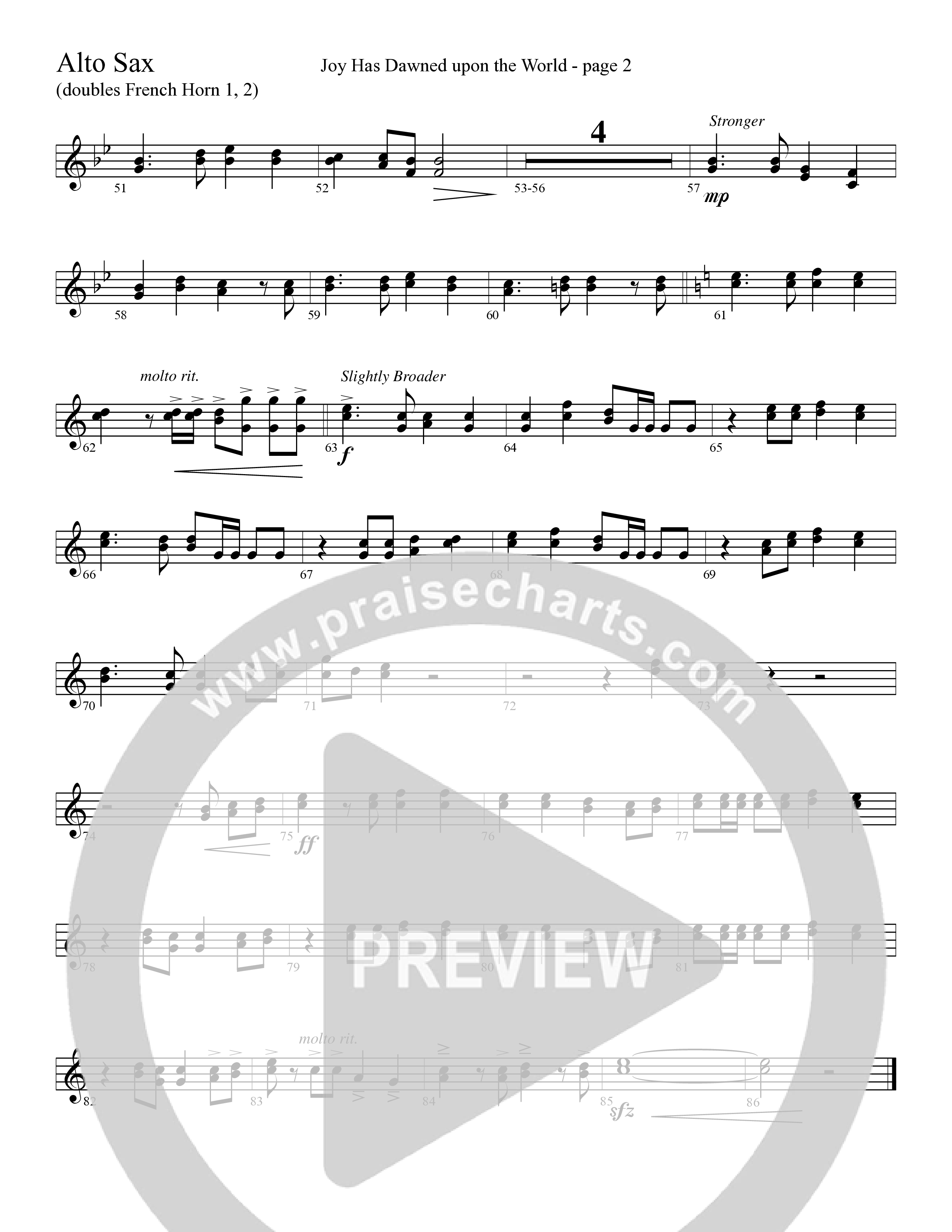 Joy Has Dawned Upon The World Alto Sax (Word Music Choral / Arr. David Clydesdale)