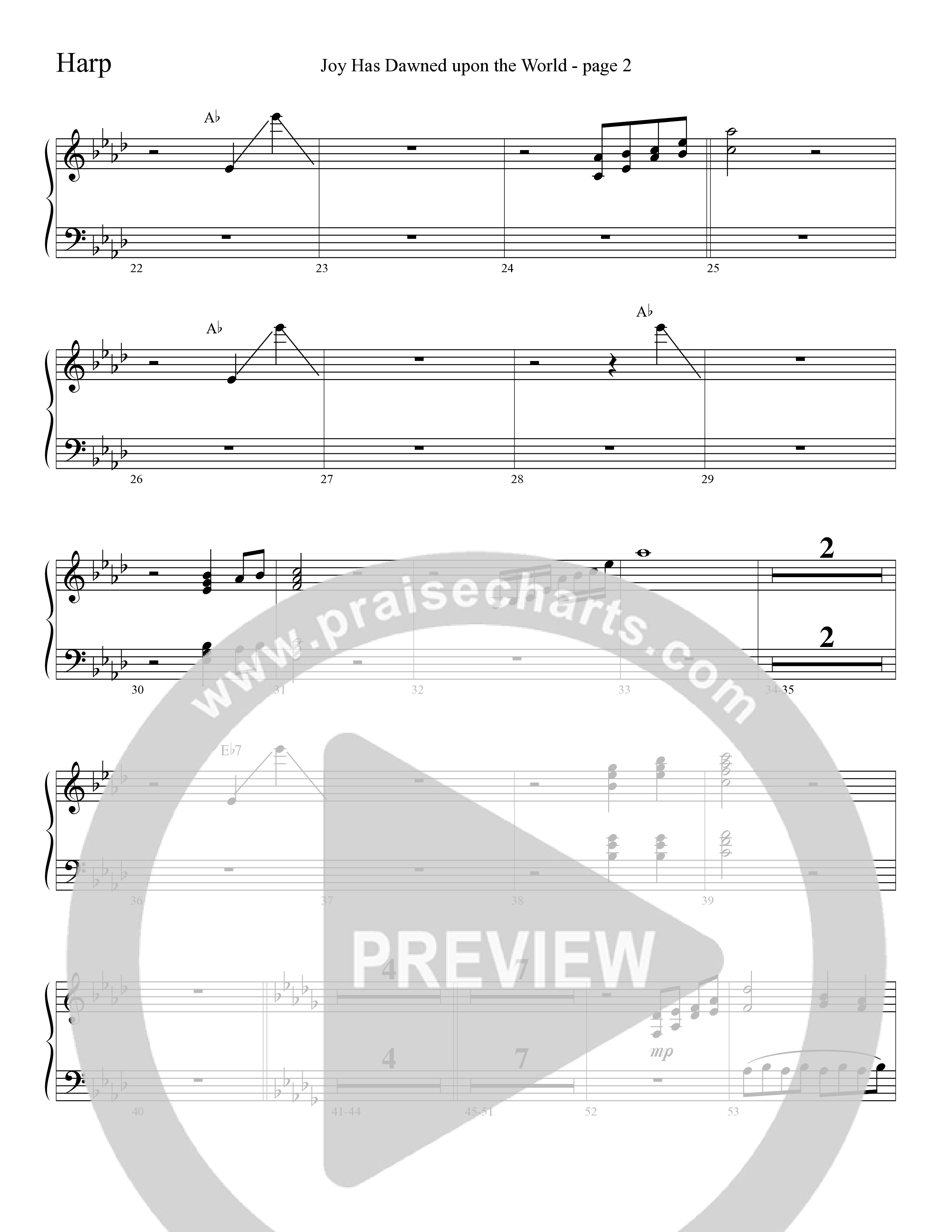 Joy Has Dawned Upon The World Harp (Word Music Choral / Arr. David Clydesdale)