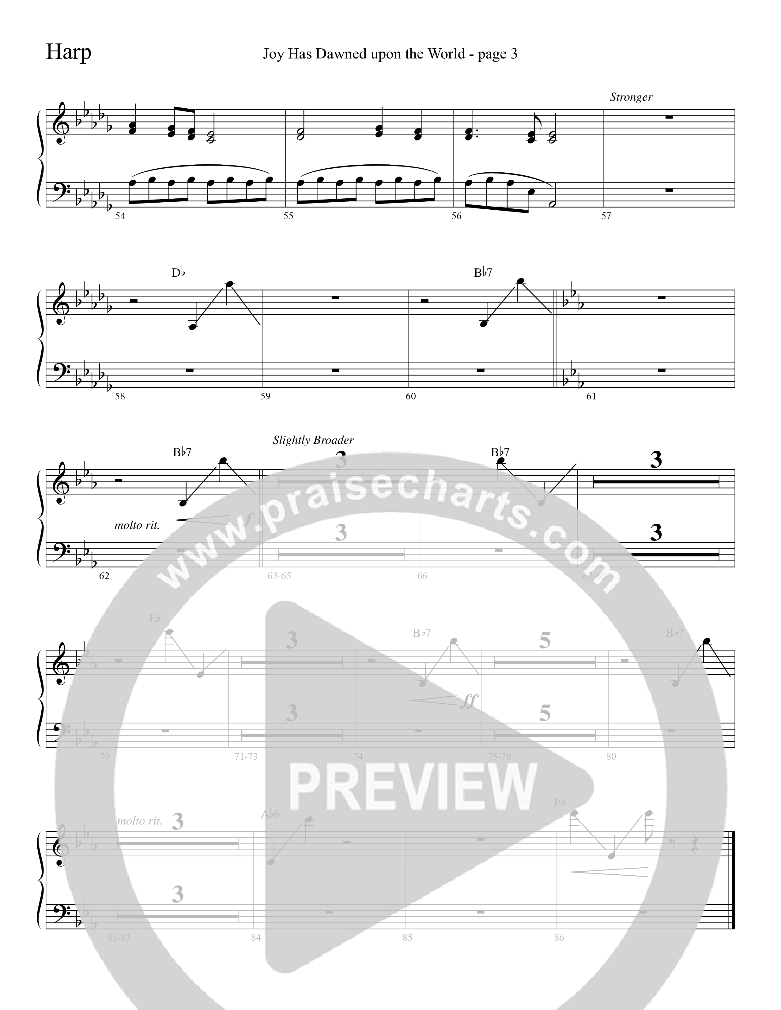 Joy Has Dawned Upon The World Harp (Word Music Choral / Arr. David Clydesdale)