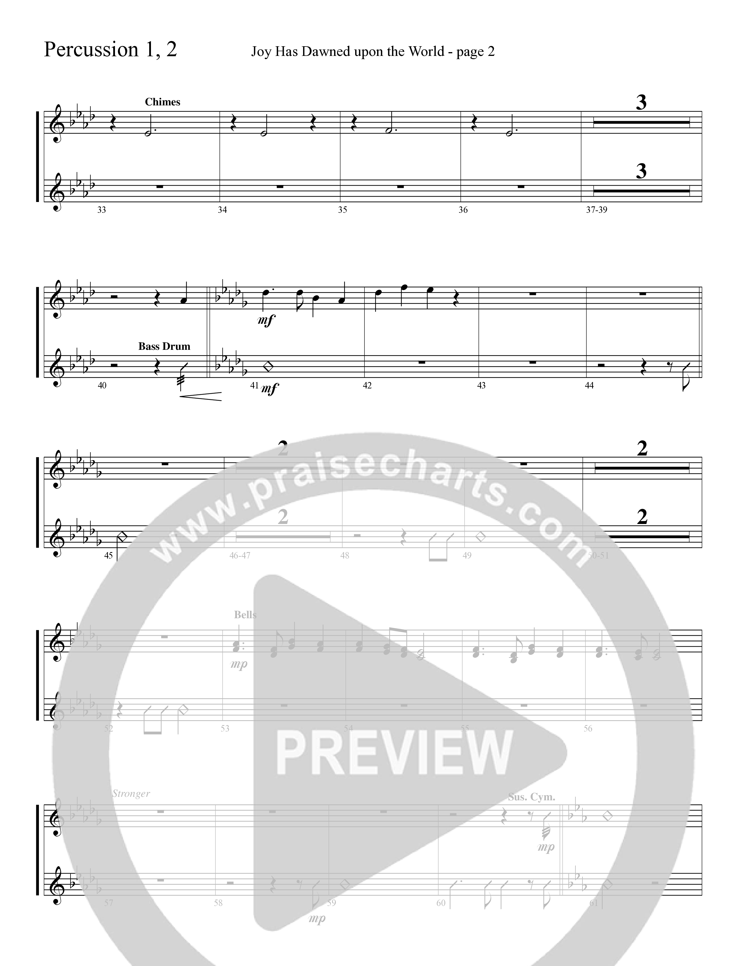 Joy Has Dawned Upon The World Percussion (Word Music Choral / Arr. David Clydesdale)
