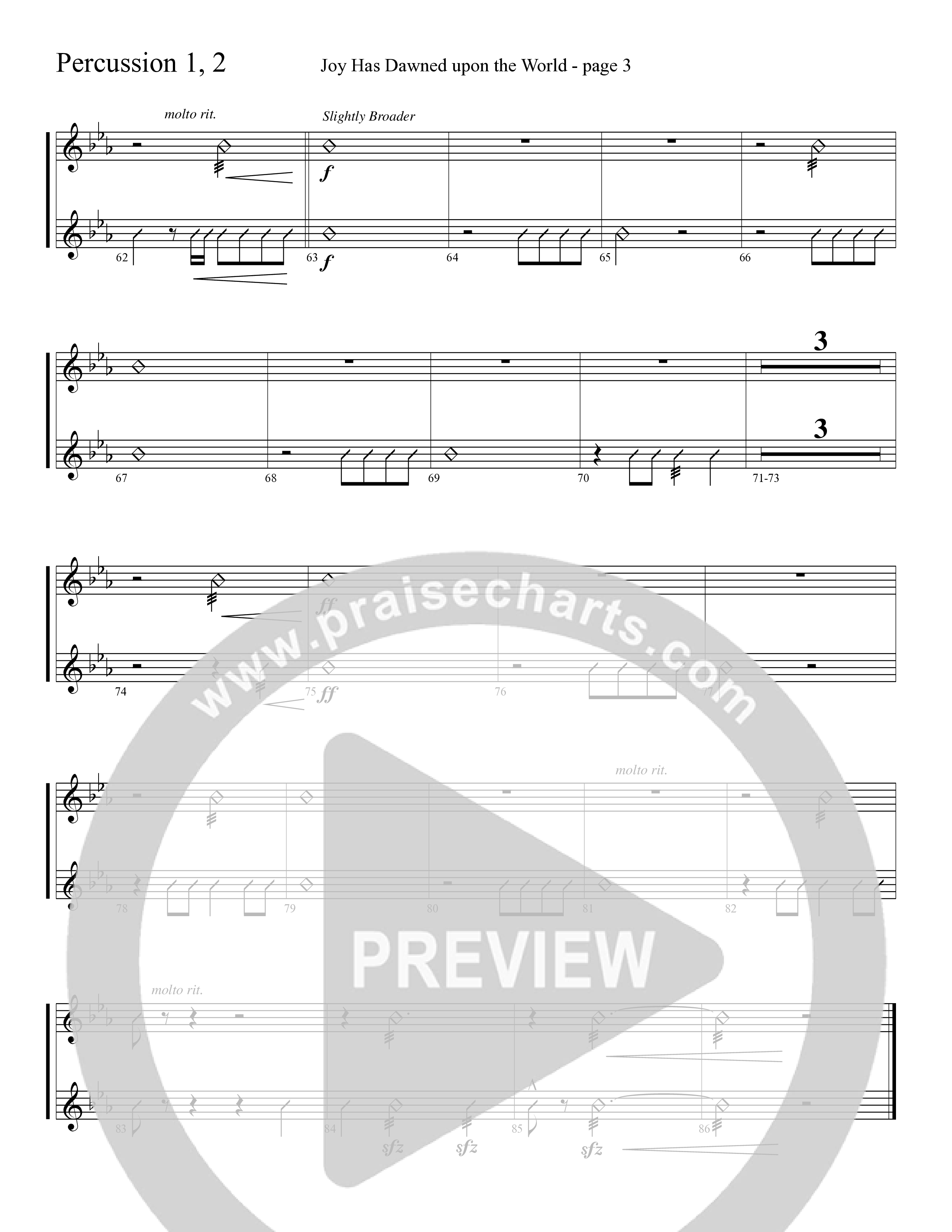 Joy Has Dawned Upon The World Percussion (Word Music Choral / Arr. David Clydesdale)