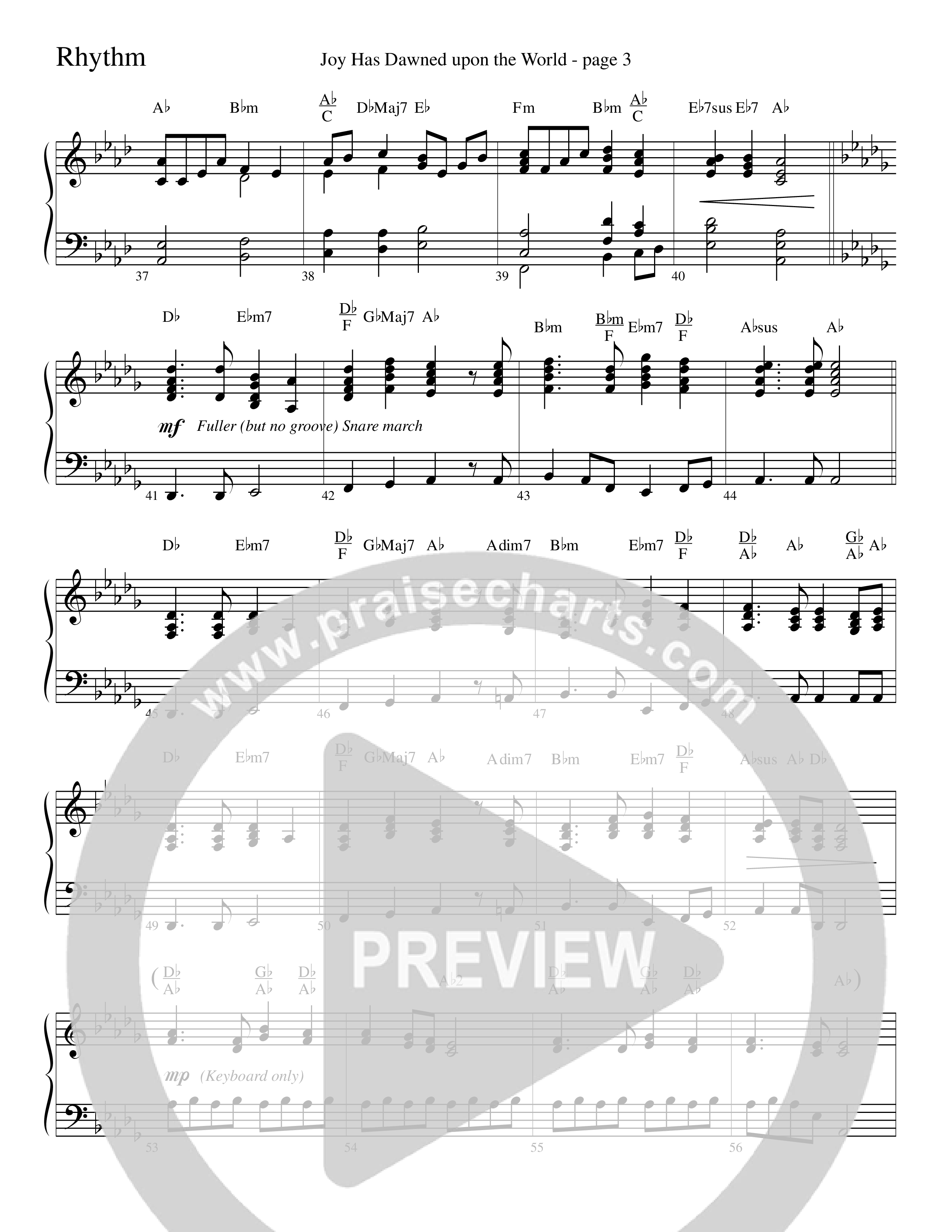 Joy Has Dawned Upon The World Rhythm Chart (Word Music Choral / Arr. David Clydesdale)