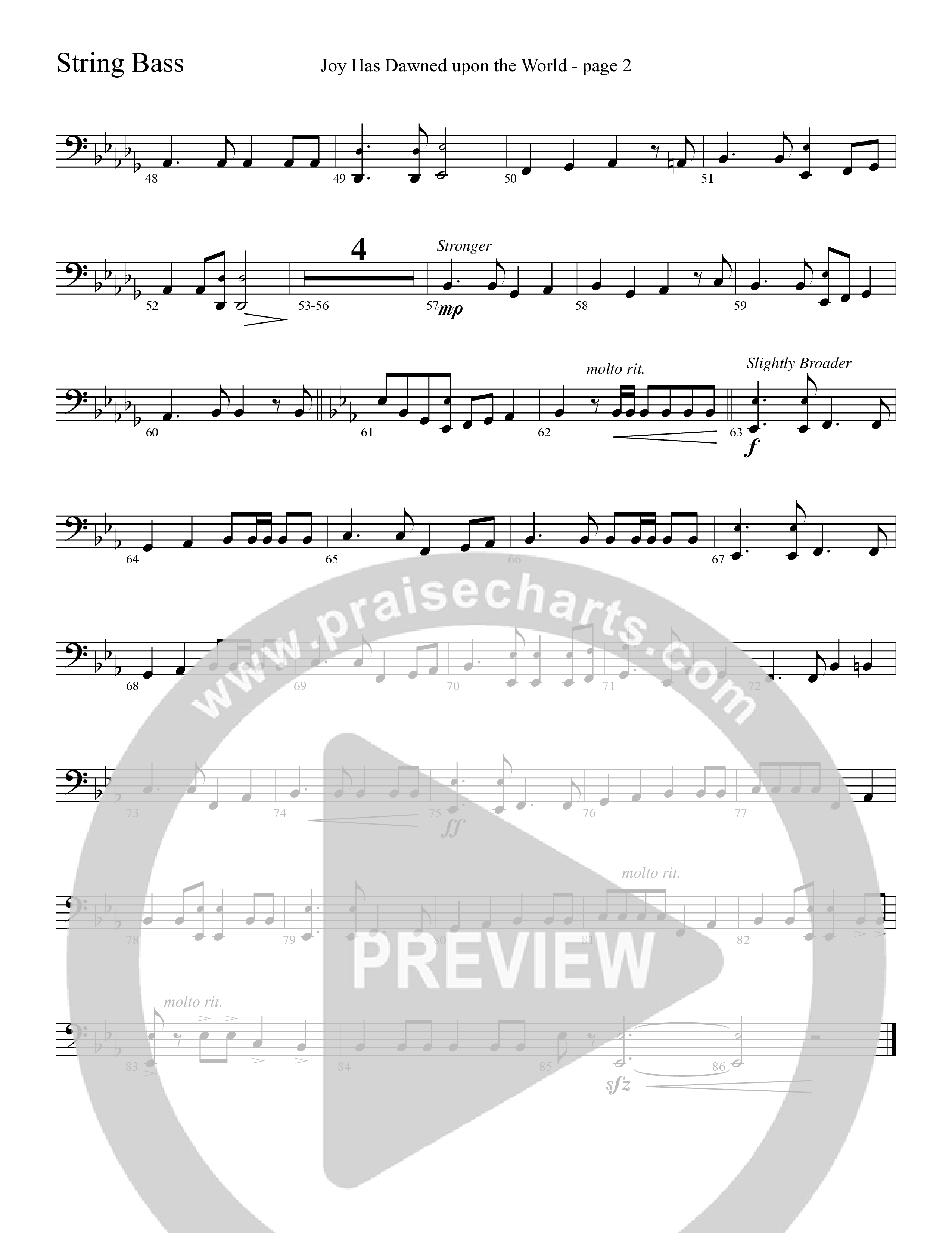 Joy Has Dawned Upon The World String Bass (Word Music Choral / Arr. David Clydesdale)