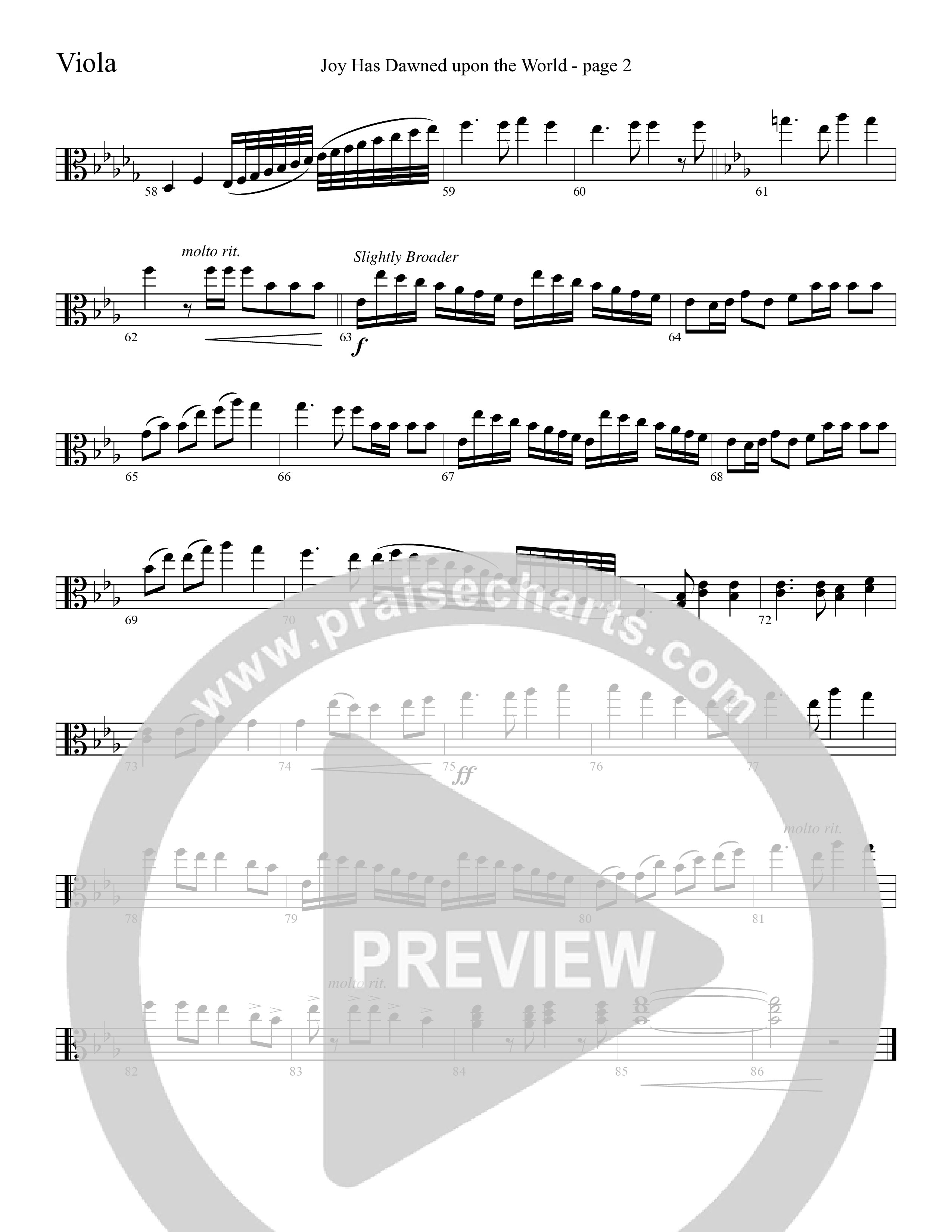 Joy Has Dawned Upon The World Viola (Word Music Choral / Arr. David Clydesdale)