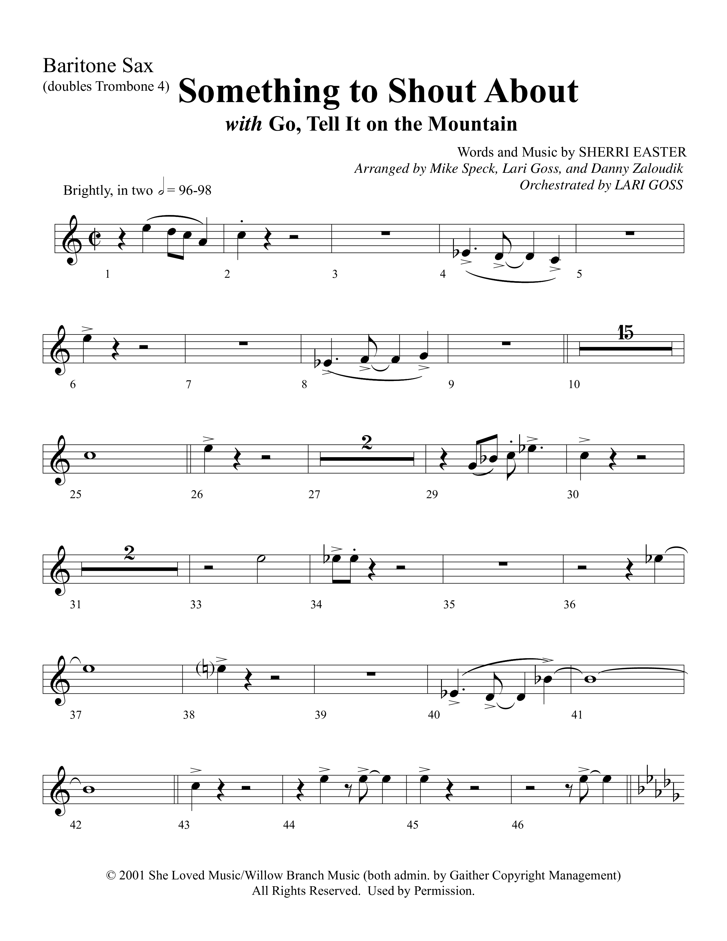 Something To Shout About (with Go Tell It On The Mountain) Bari Sax (Word Music Choral)