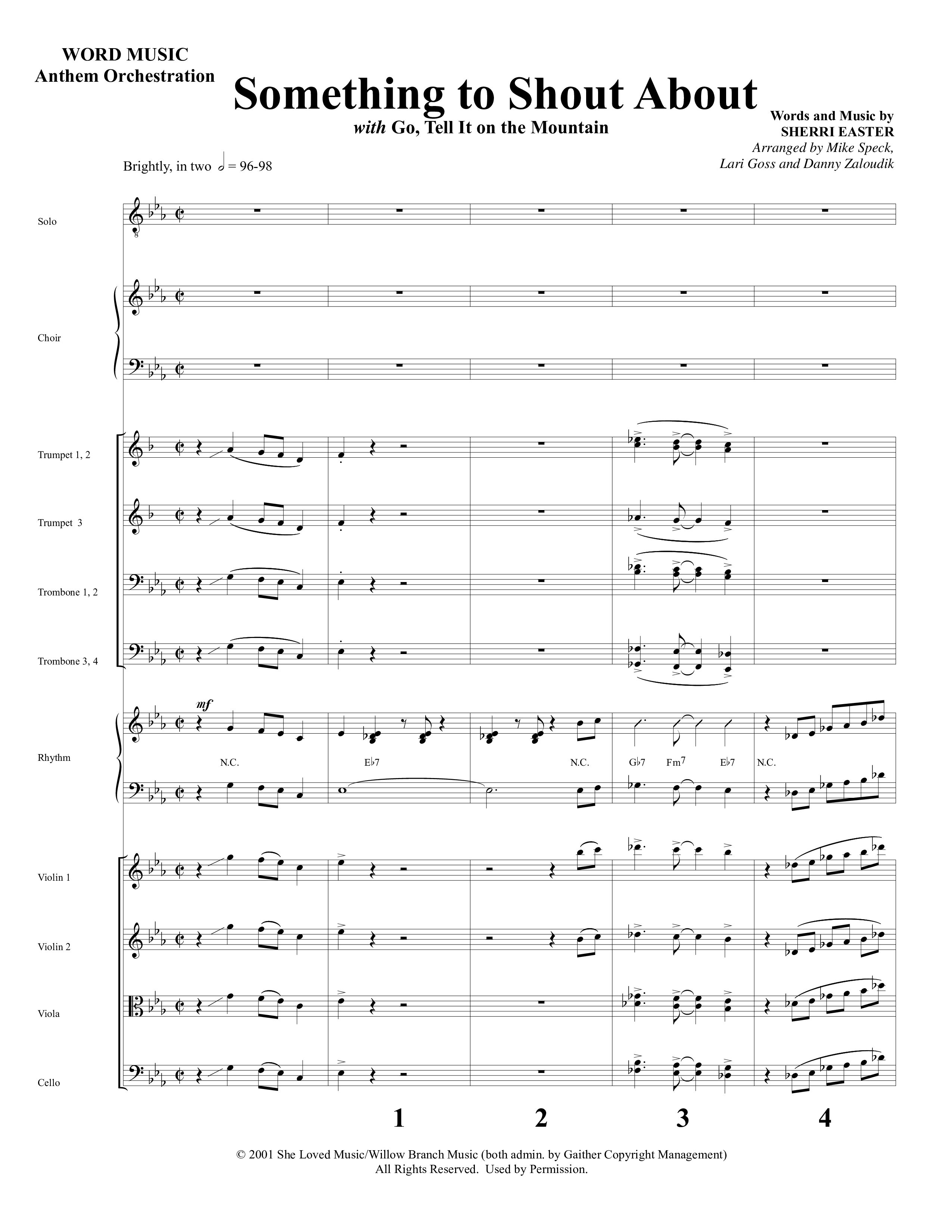 Something To Shout About (with Go Tell It On The Mountain) Orchestration (Word Music Choral)