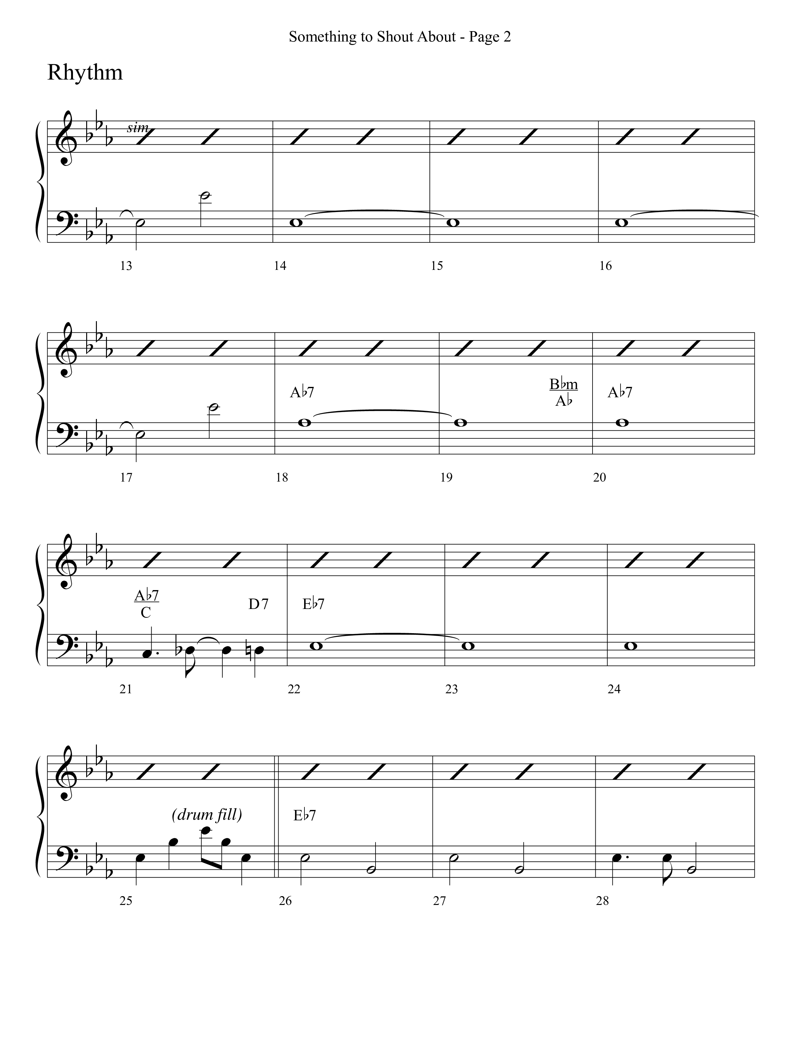 Something To Shout About (with Go Tell It On The Mountain) Rhythm Chart (Word Music Choral)