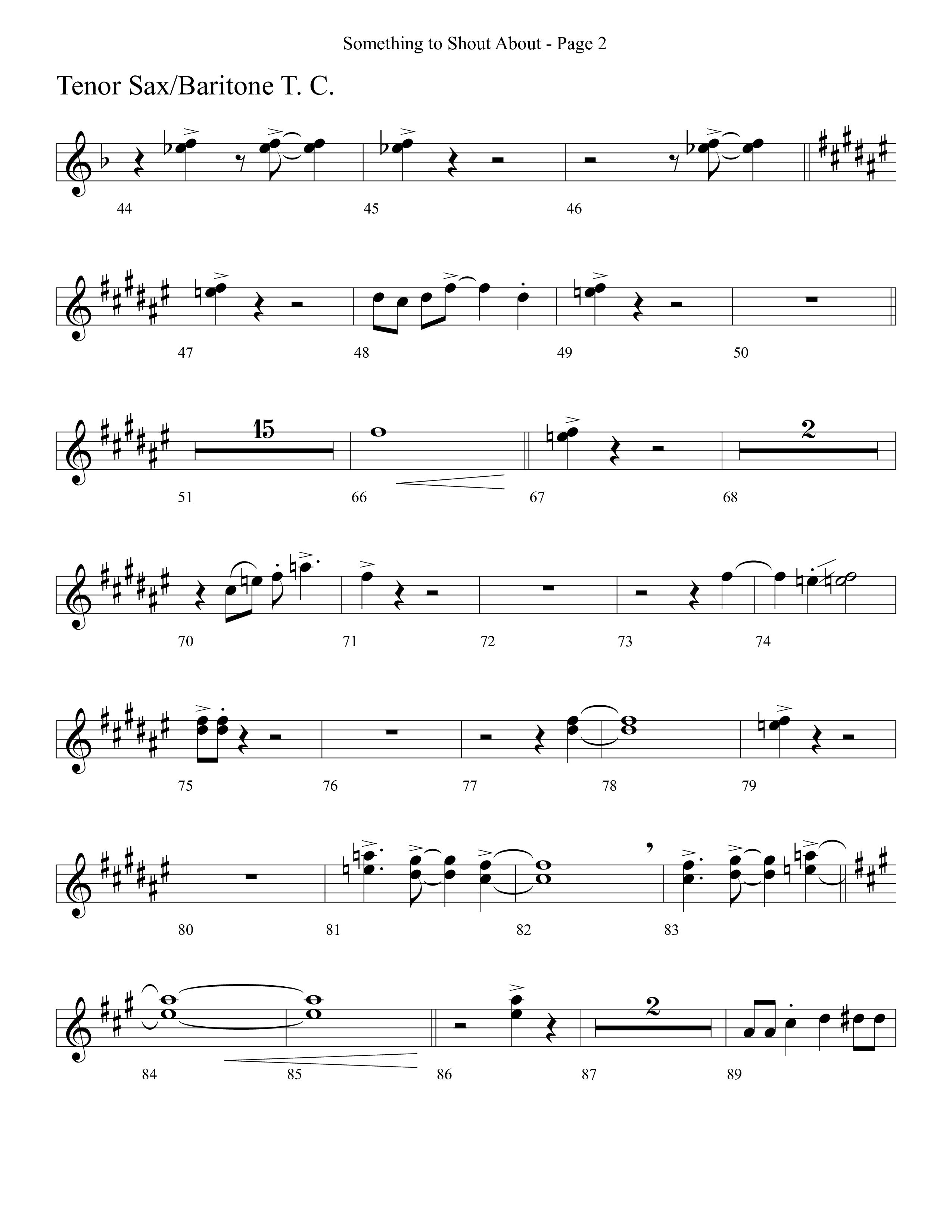 Something To Shout About (with Go Tell It On The Mountain) Tenor Sax/Baritone T.C. (Word Music Choral)