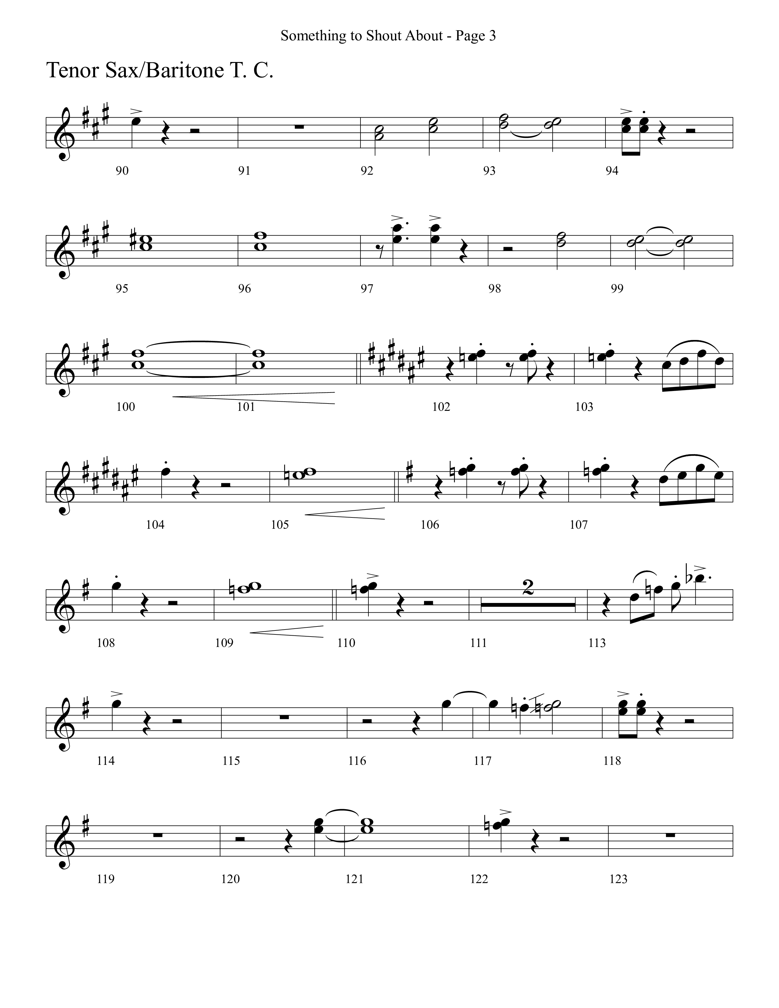 Something To Shout About (with Go Tell It On The Mountain) Tenor Sax/Baritone T.C. (Word Music Choral)