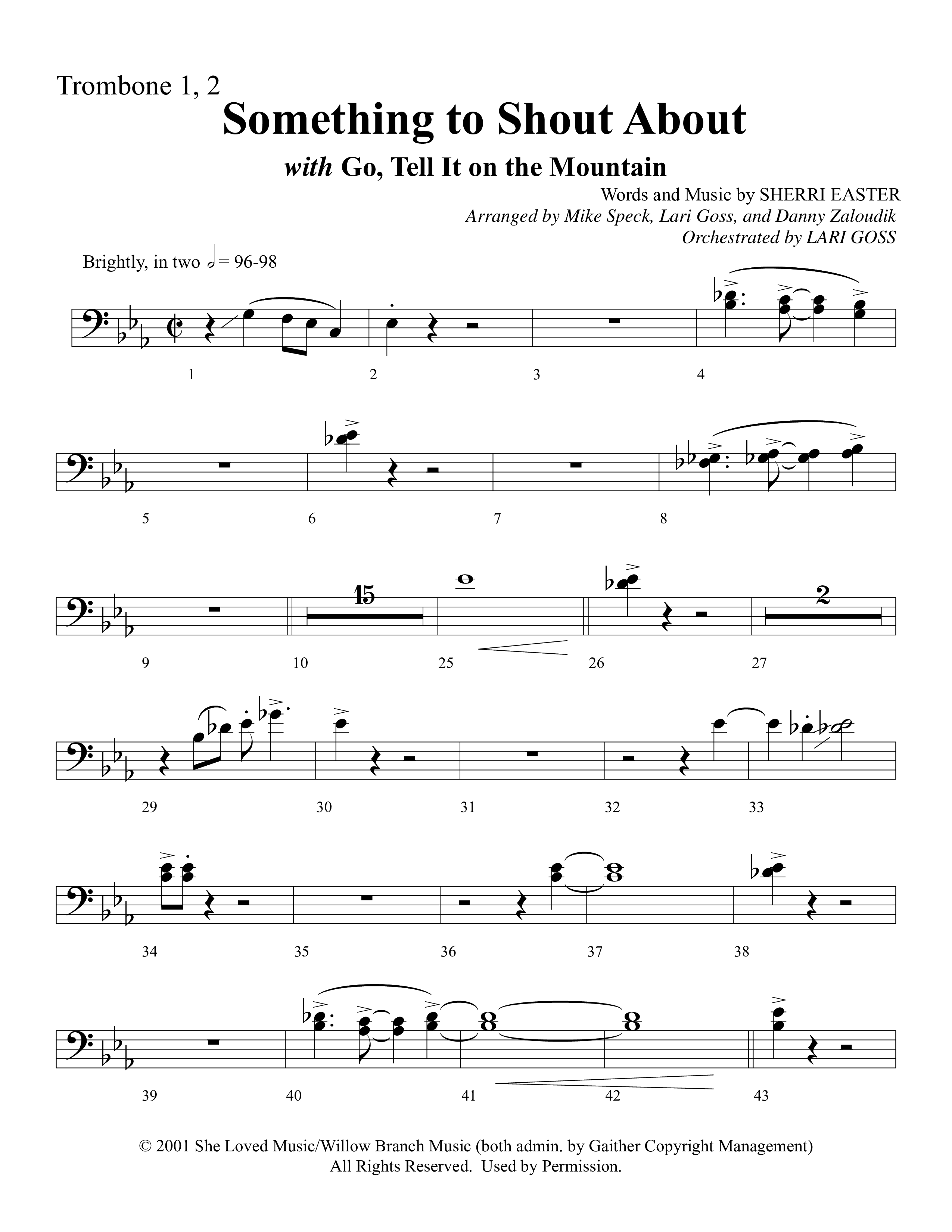 Something To Shout About (with Go Tell It On The Mountain) Trombone 1/2 (Word Music Choral)