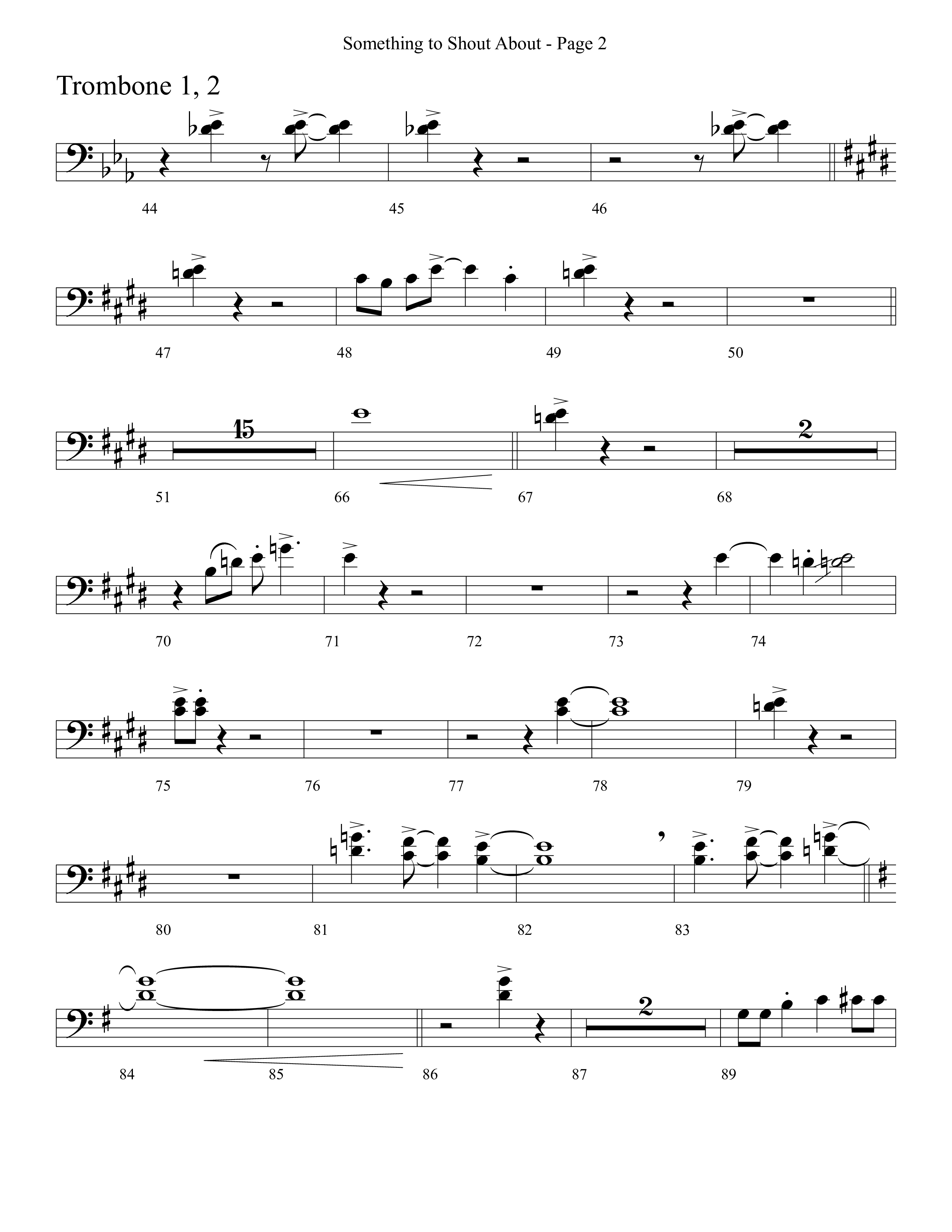 Something To Shout About (with Go Tell It On The Mountain) Trombone 1/2 (Word Music Choral)