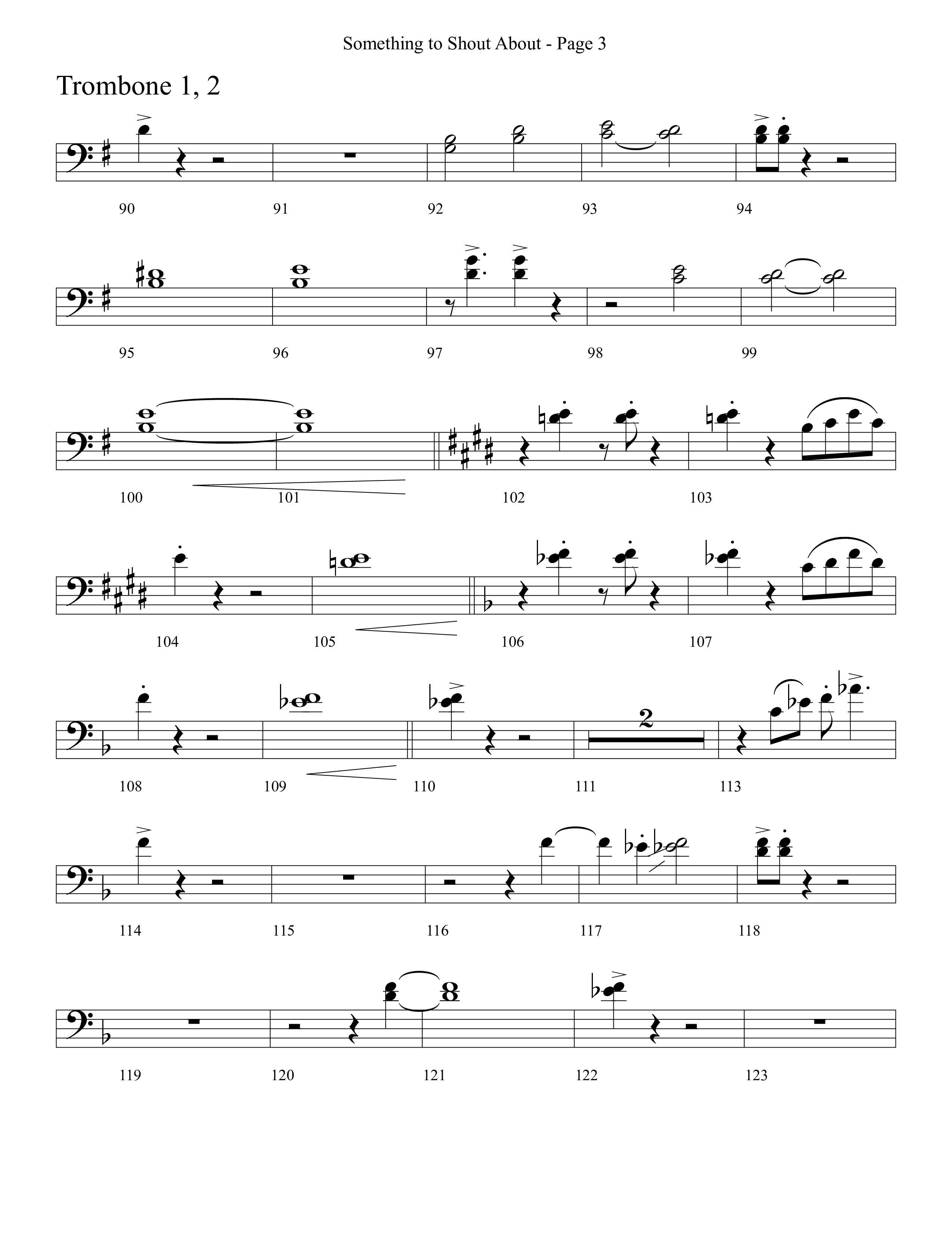 Something To Shout About (with Go Tell It On The Mountain) Trombone 1/2 (Word Music Choral)