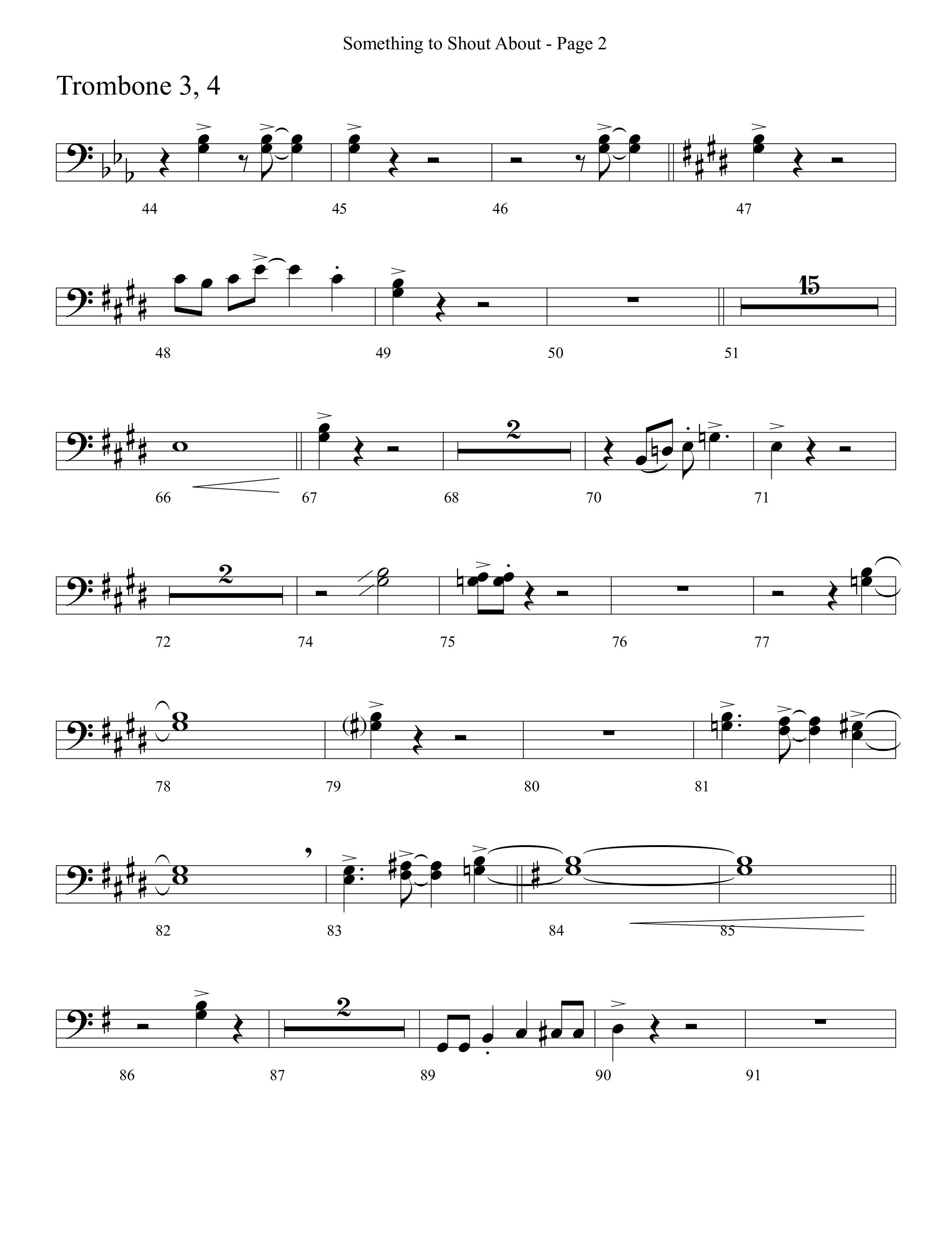 Something To Shout About (with Go Tell It On The Mountain) Trombone 3/4 (Word Music Choral)