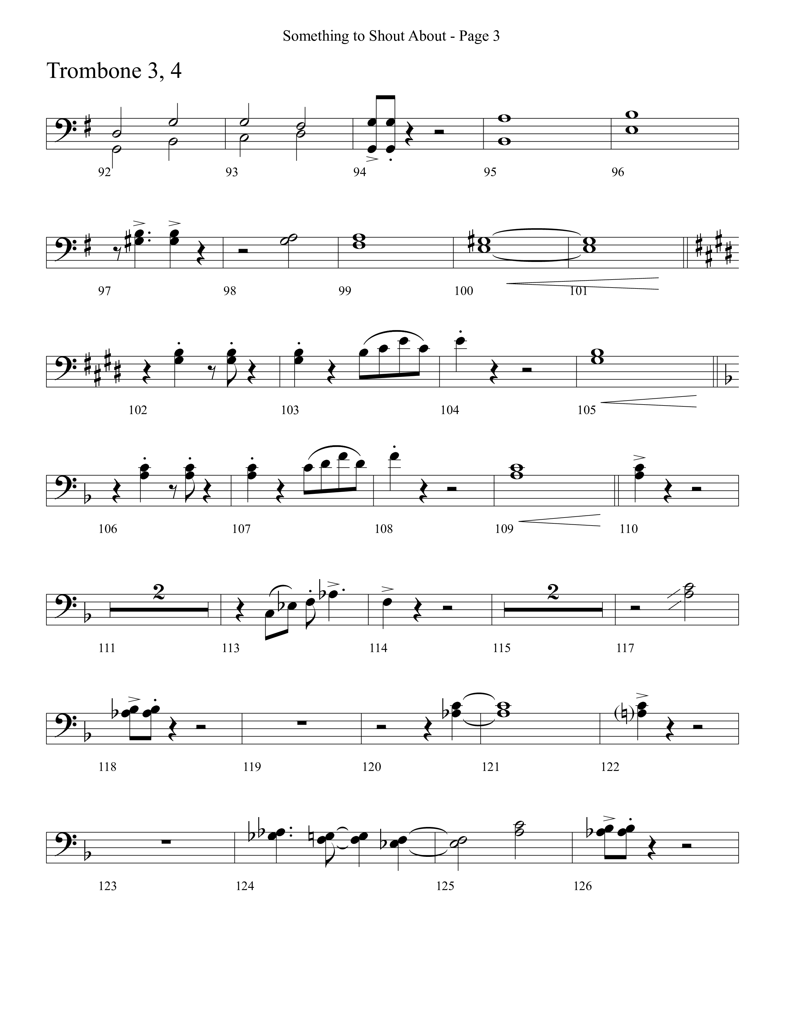 Something To Shout About (with Go Tell It On The Mountain) Trombone 3/4 (Word Music Choral)