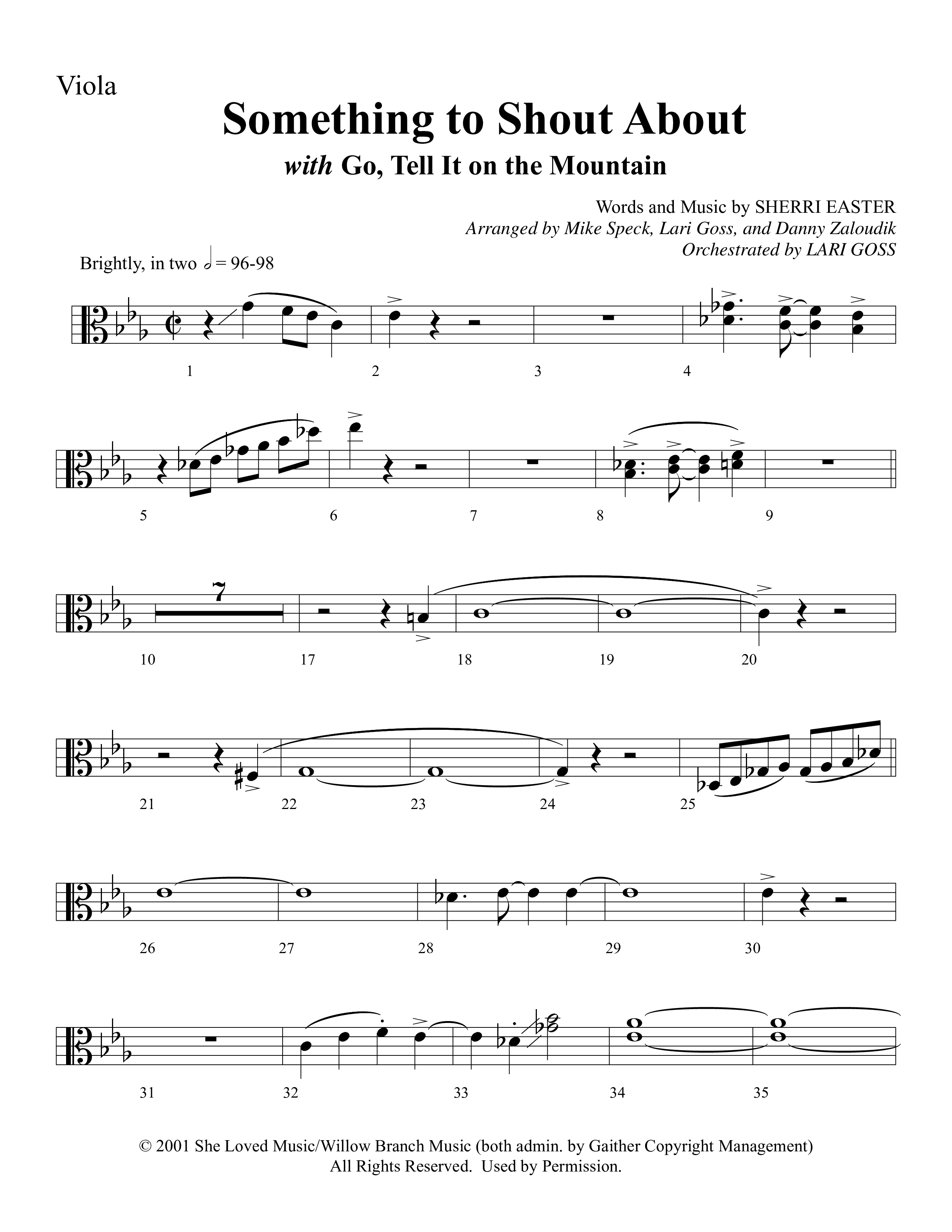 Something To Shout About (with Go Tell It On The Mountain) Viola (Word Music Choral)