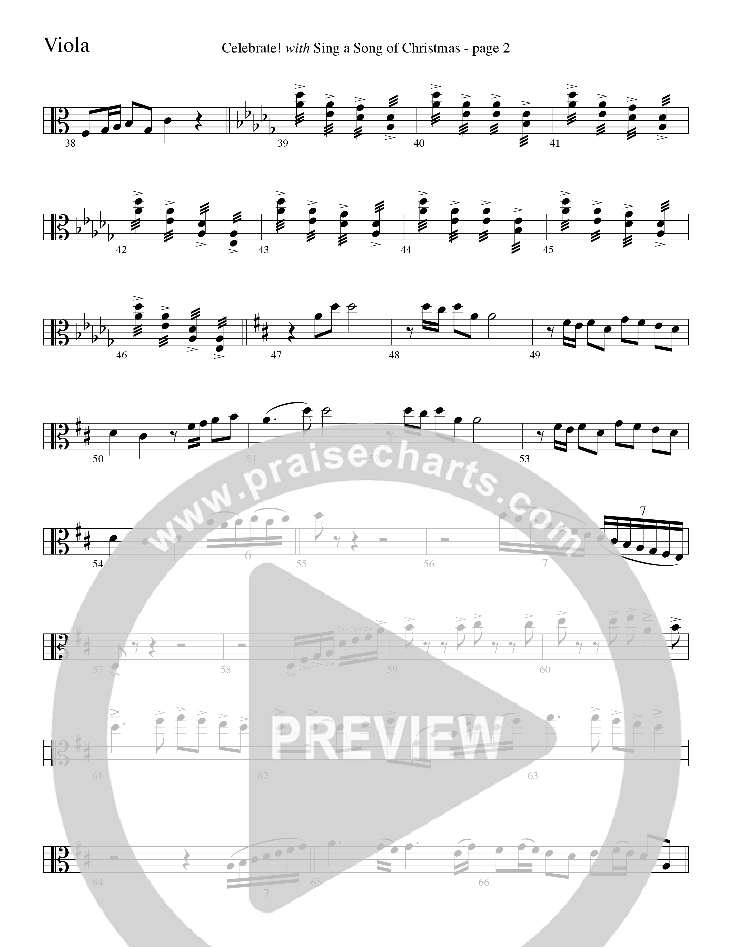 Celebrate (with Sing A Song Of Christmas) (Choral Anthem SATB) Viola (Word Music Choral / Arr. David Clydesdale)