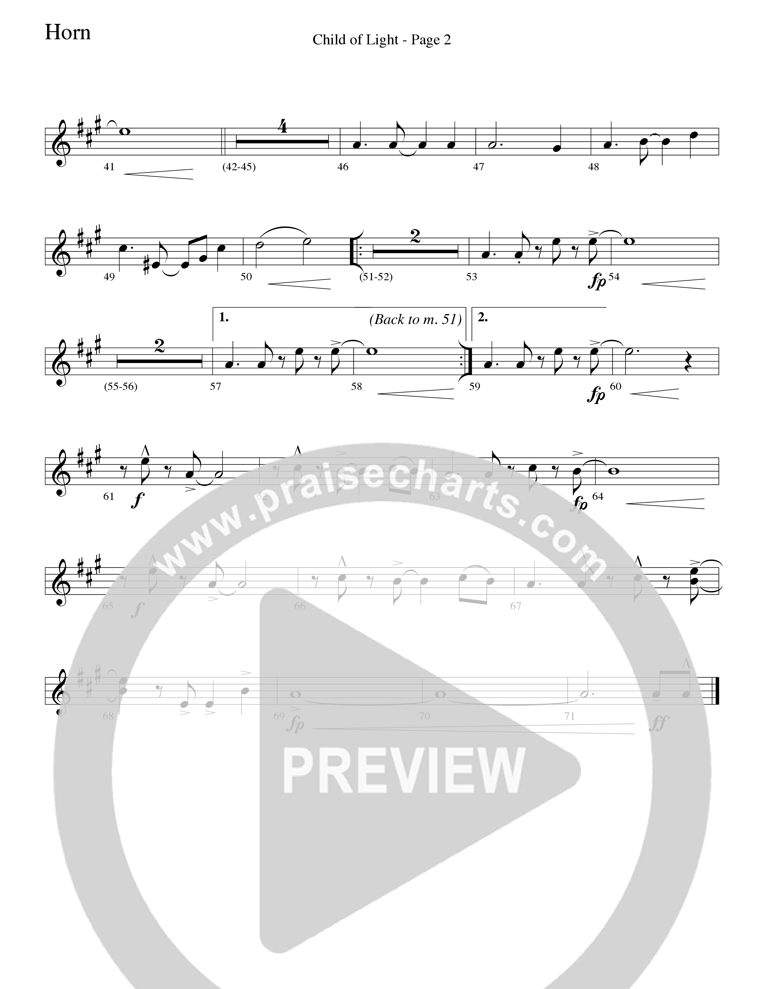 Child Of Light (Choral Anthem SATB) French Horn (Word Music Choral / Arr. Robert Sterling)