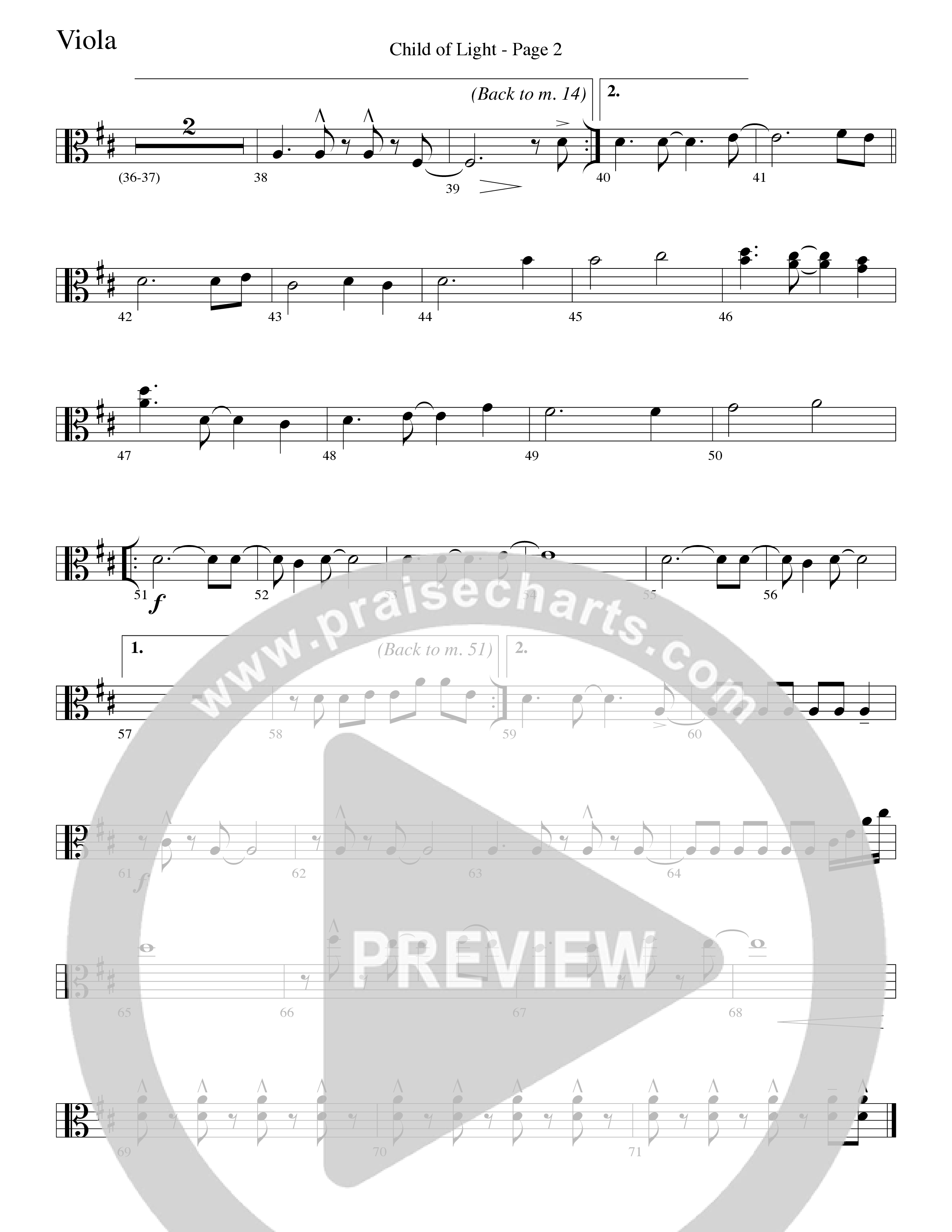 Child Of Light (Choral Anthem SATB) Viola (Word Music Choral / Arr. Robert Sterling)