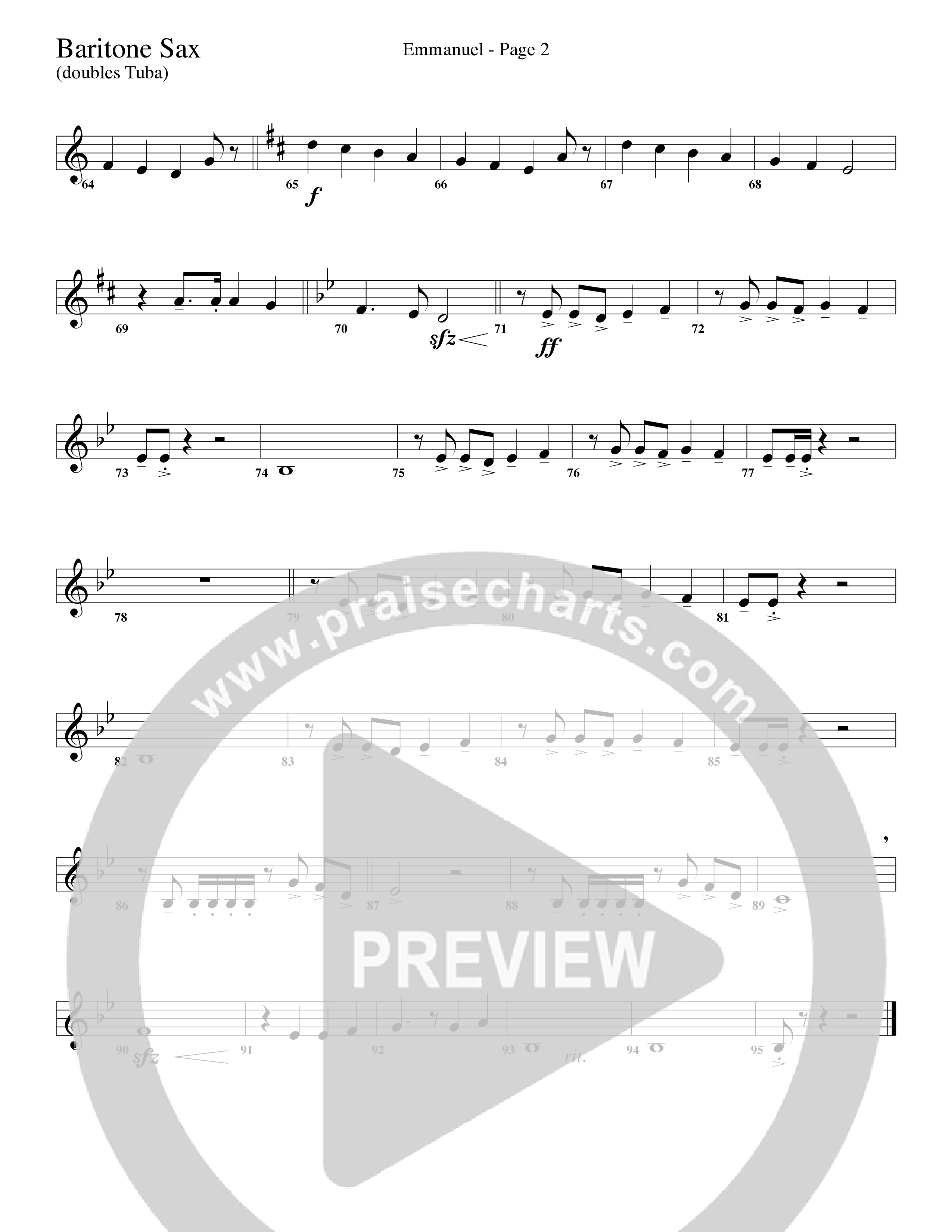 Emmanuel (Choral Anthem SATB) Bari Sax (Word Music Choral / Arr. Russell Mauldin)