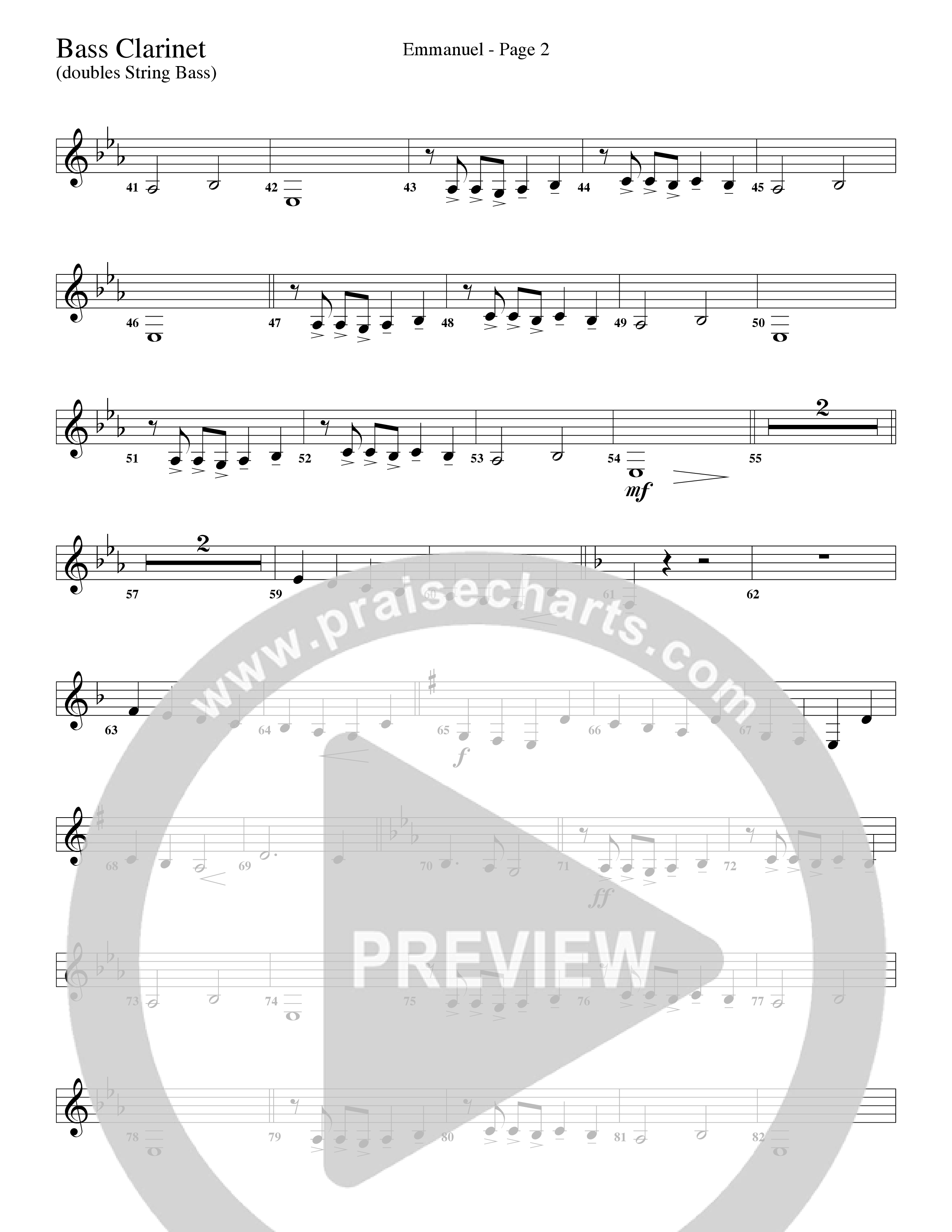 Emmanuel (Choral Anthem SATB) Bass Clarinet (Word Music Choral / Arr. Russell Mauldin)